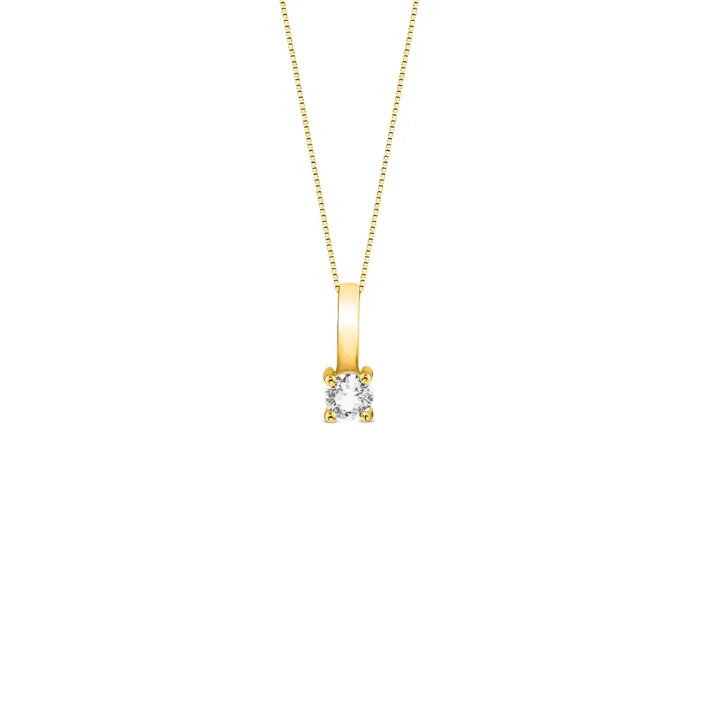 Pingente Cores em Ouro Amarelo 18k com Topázio Incolor, 8mm — imagem 1