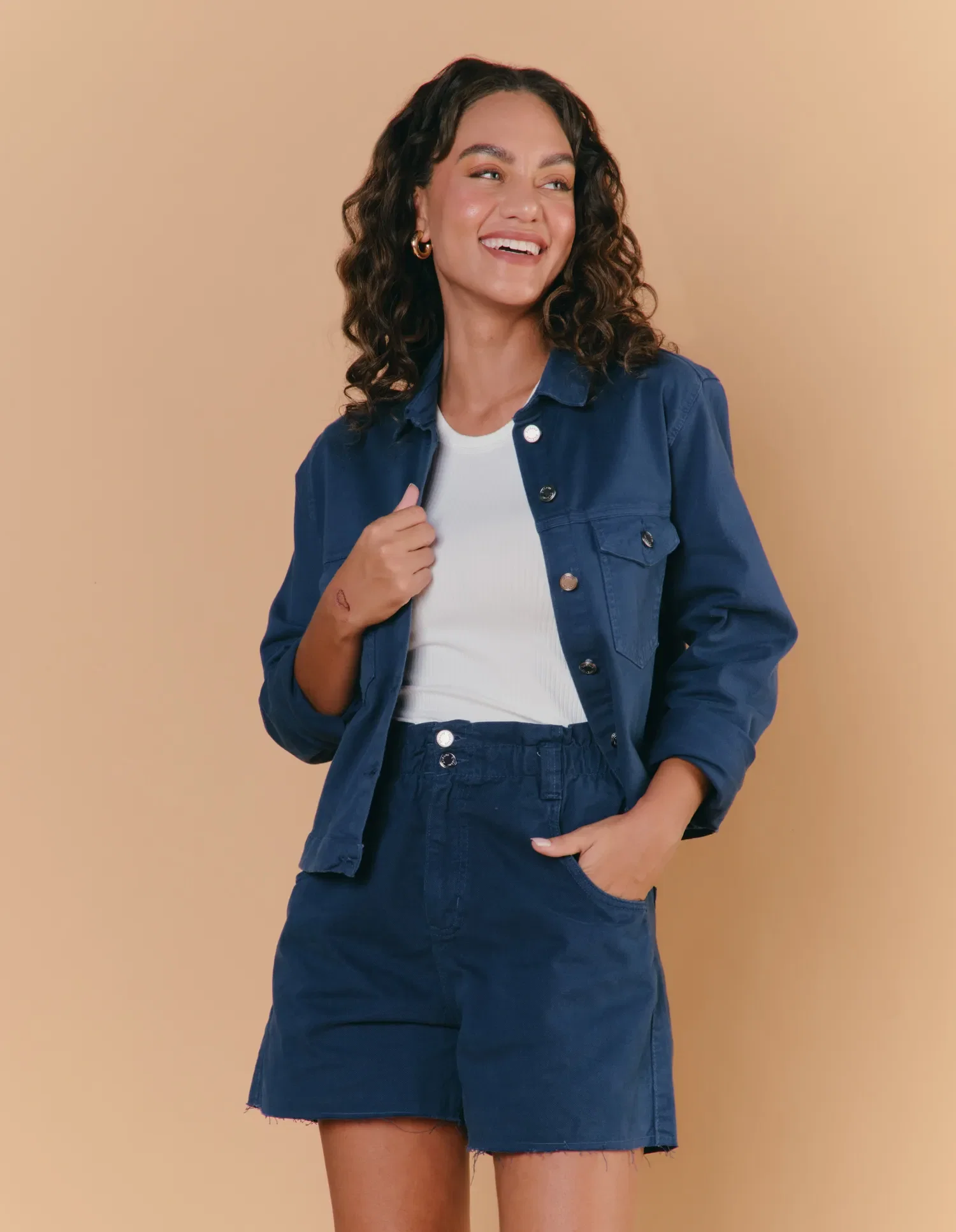 Short Sarja Clochard - Azul Marinho