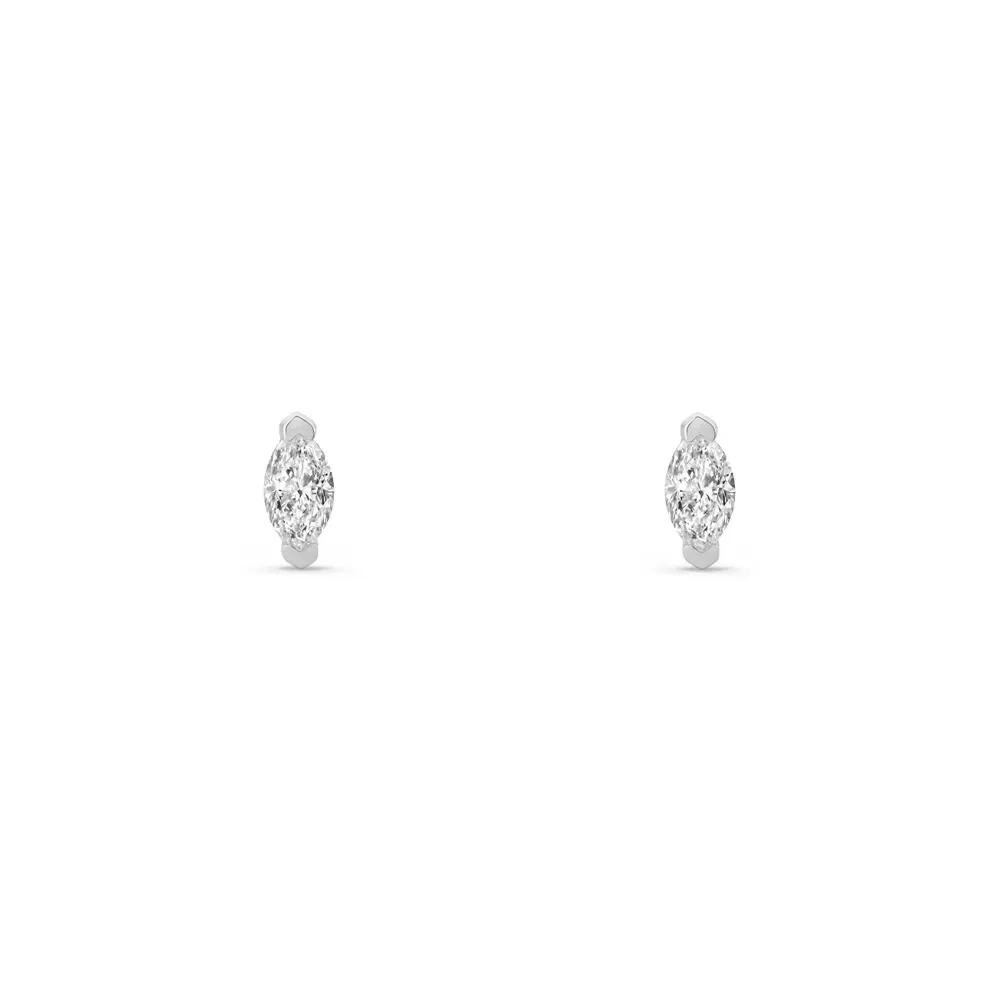 Brinco Solitário em Ouro Branco 18k com Diamantes, 0.6ct — imagem 1