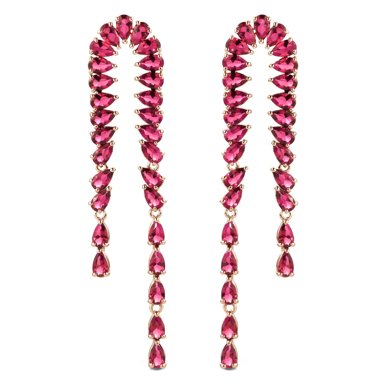 Brinco Life Velvet em Liga Rosé com Banho de Ouro Rosé 18k e Pedras Vinho