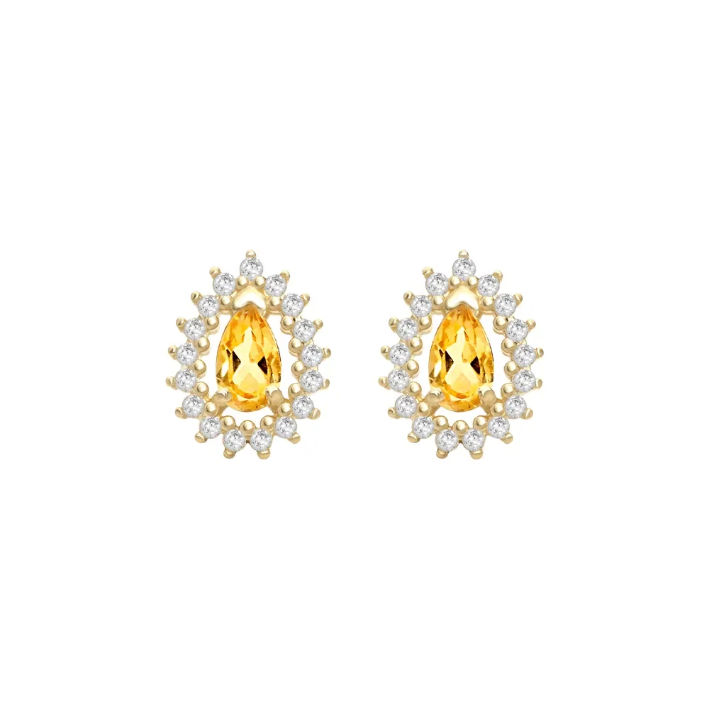 Brinco Classic Cores em Ouro Amarelo 18k com Citrino e Diamantes — imagem 1