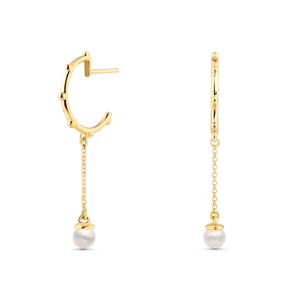 Argola Trends em Ouro Amarelo 18k com Pérolas, 34,30mm — imagem 1