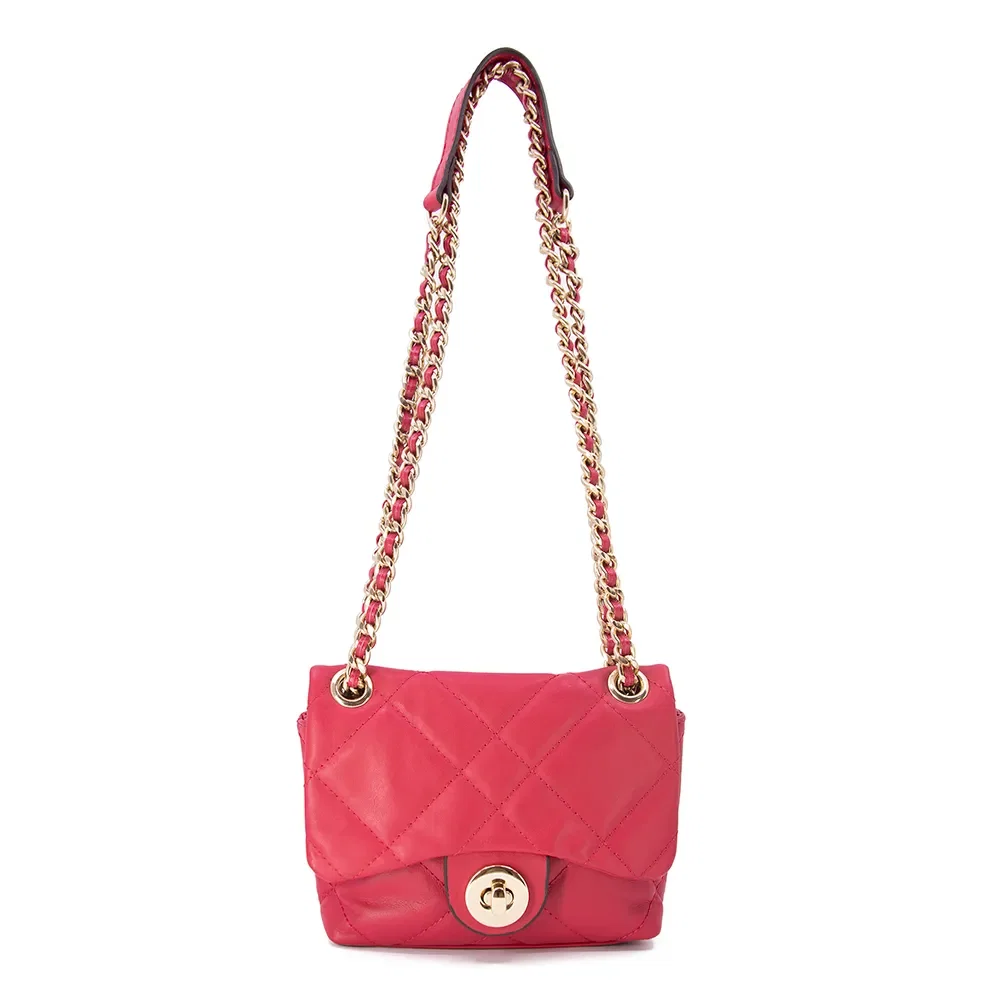 Bolsa Tiracolo Couro Vermelha Cherry Matelassê — imagem 1