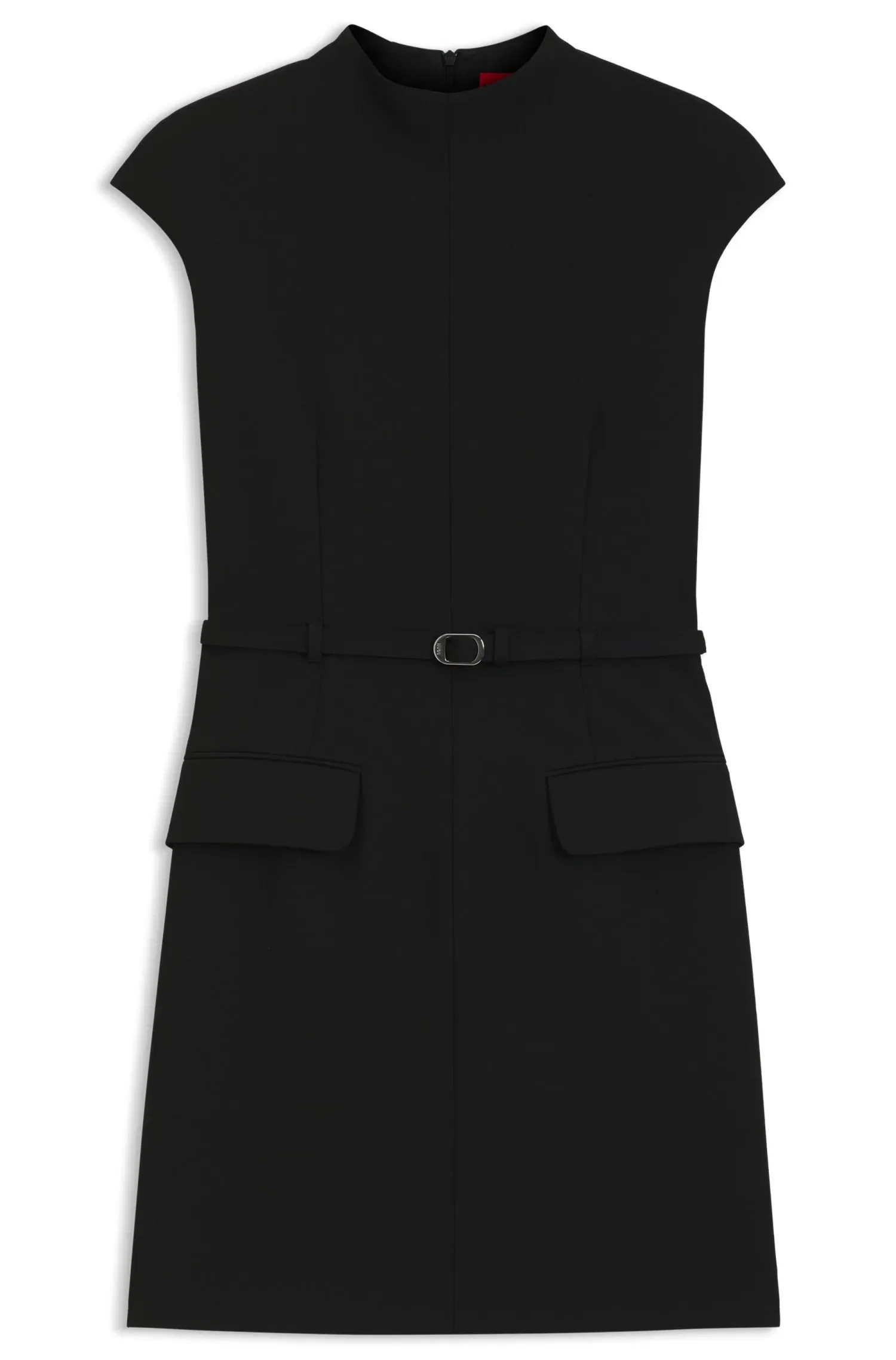 Vestido Com Gola Alta Ajustada e Cinto — imagem 1