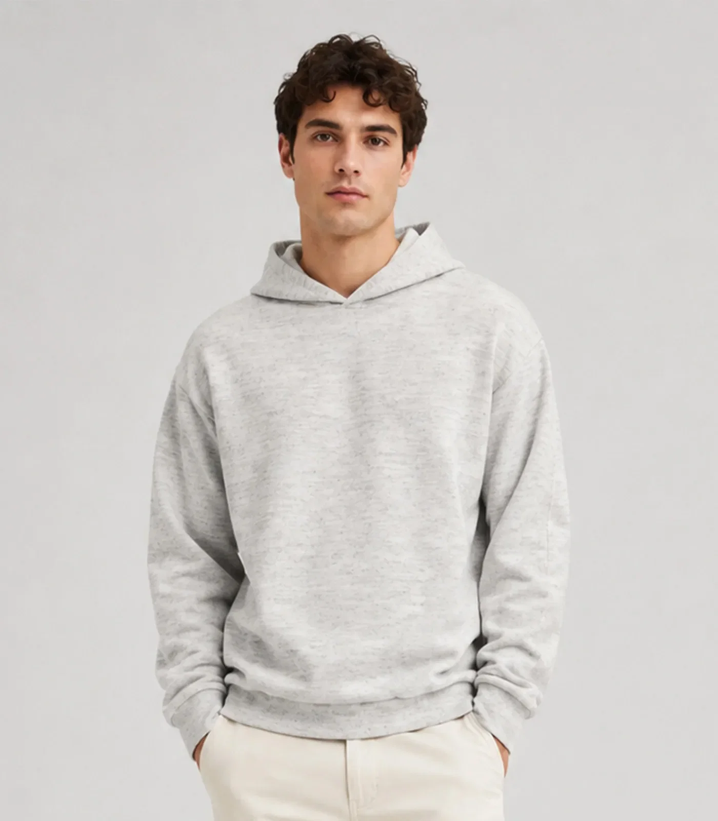 Blusão Com Capuz Em Moletom Masculino Select Cinza — imagem 1