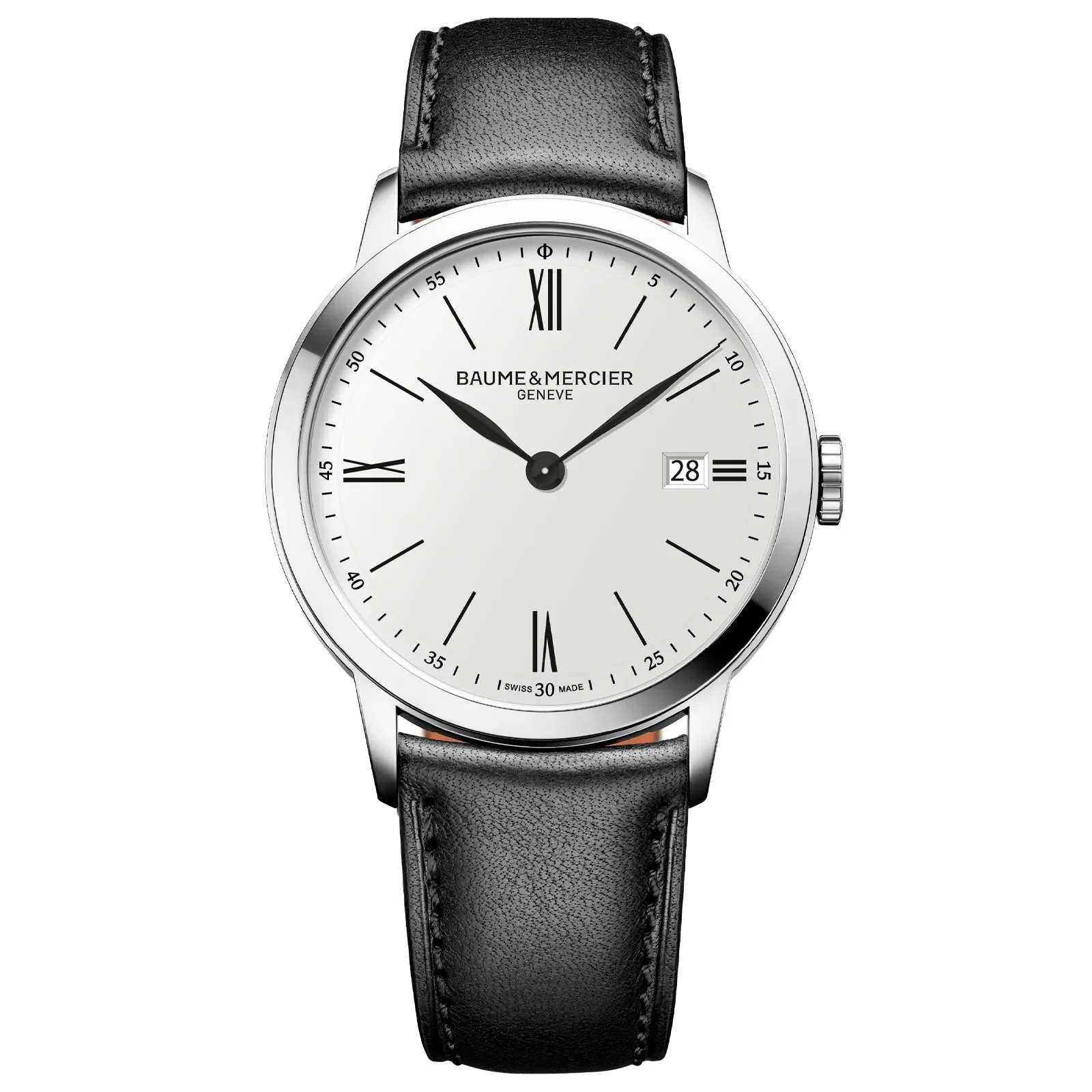 Relógio Baume & Mercier Classima Masculino em Couro Preto M0A10884