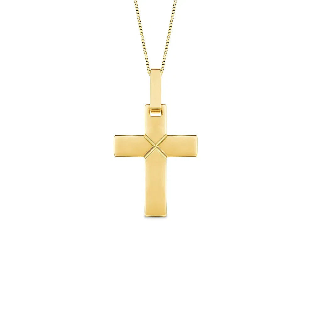 Pingente Medalha Cruz em Ouro Amarelo 18k, 21mm — imagem 1