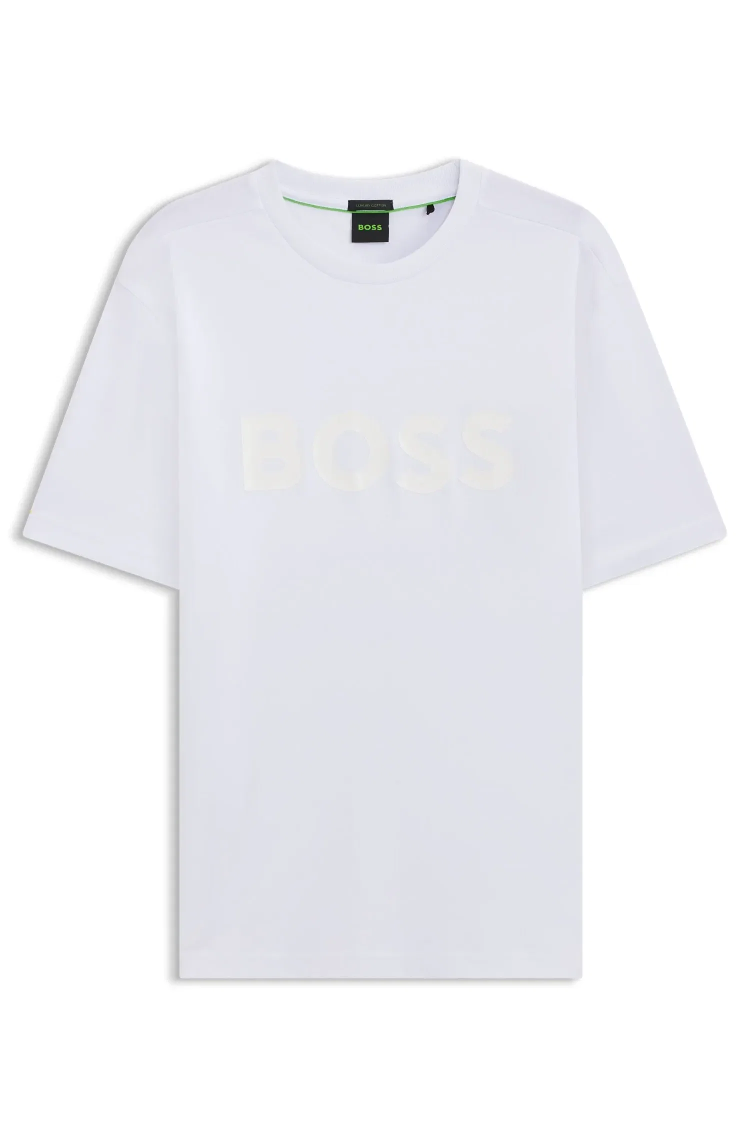 Camiseta Em Jersey De Algodão Com Logo Estruturado