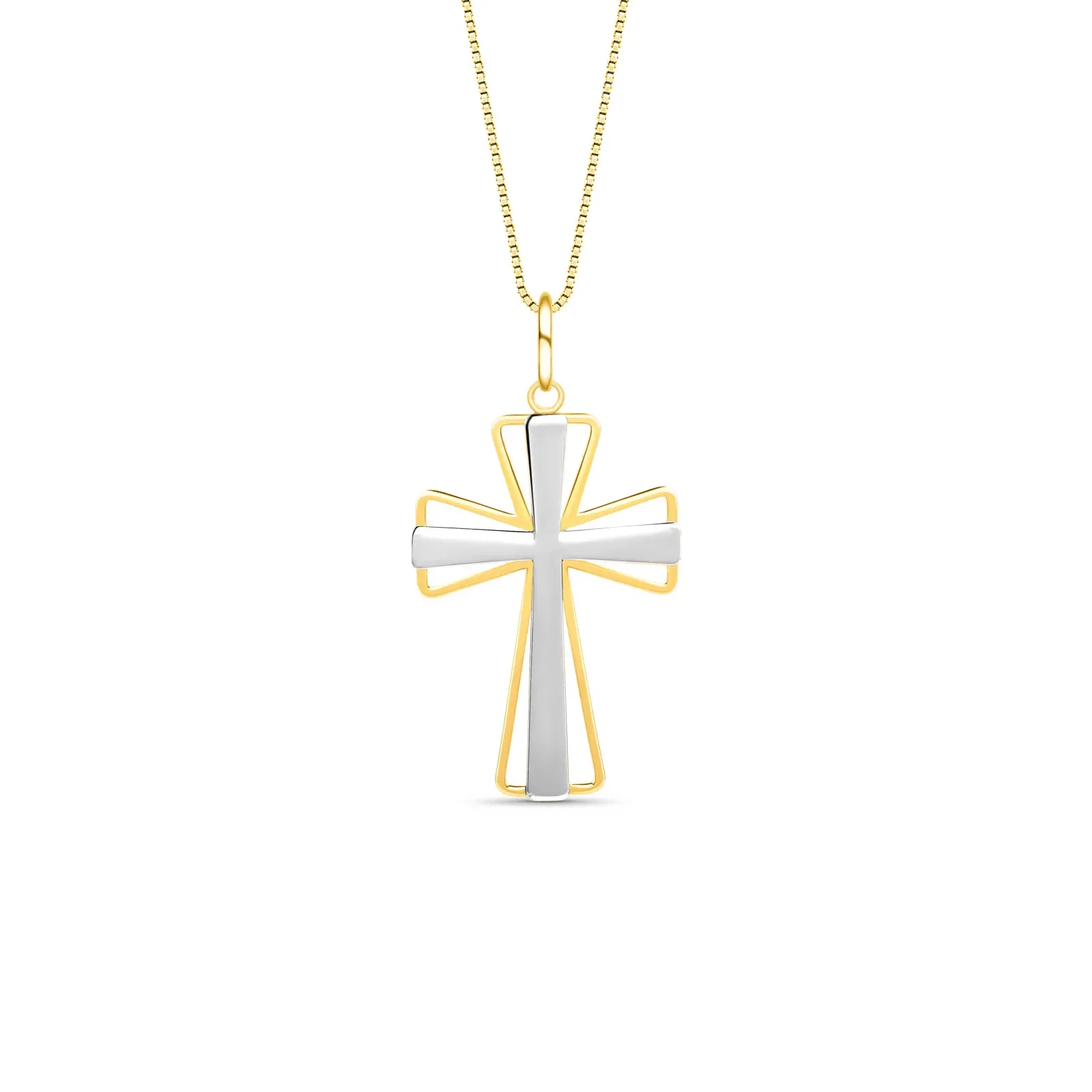 Pingente Medalha Crucifixo em Ouro Amarelo 18k — imagem 1
