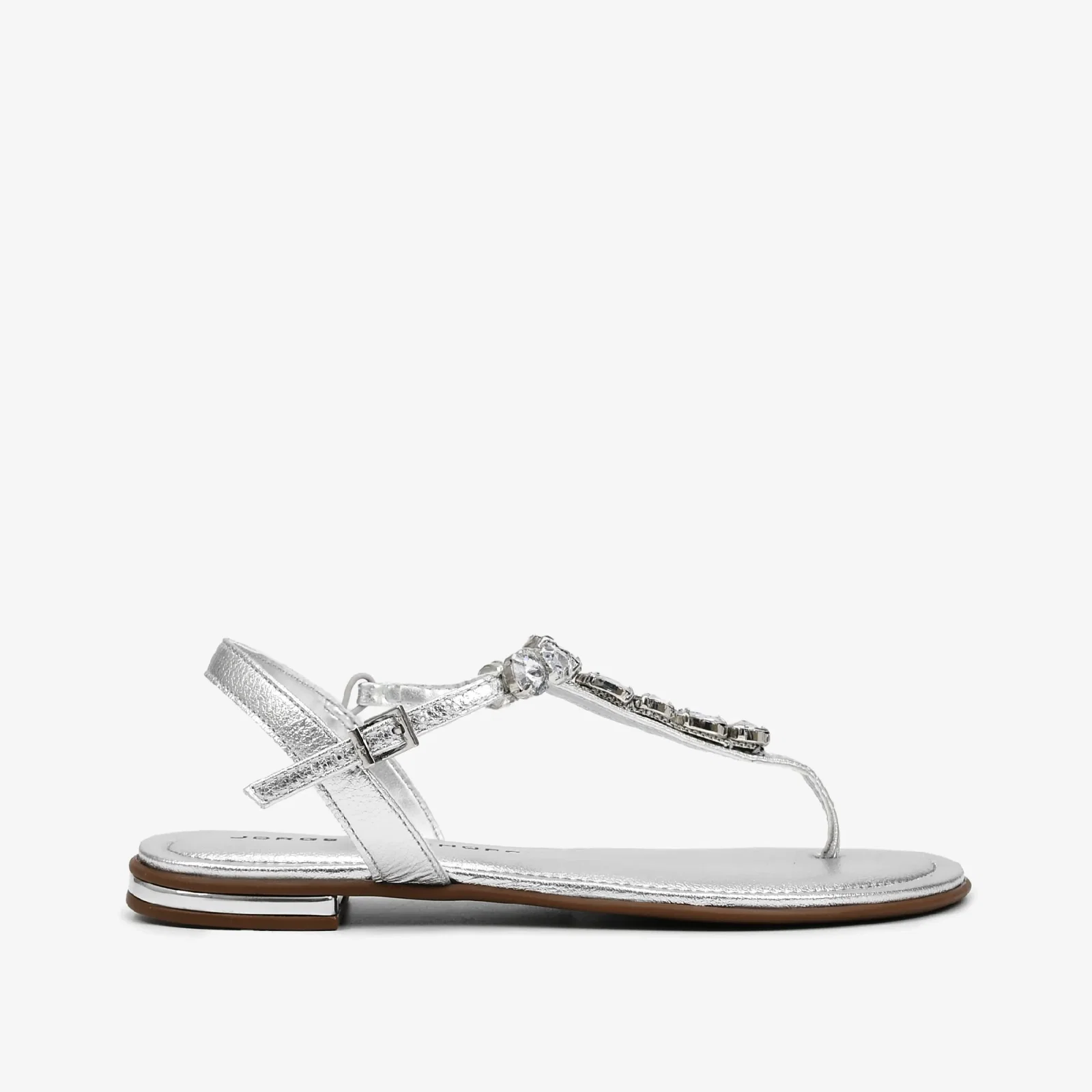 Sandália Off White Brulée Pedraria Couro