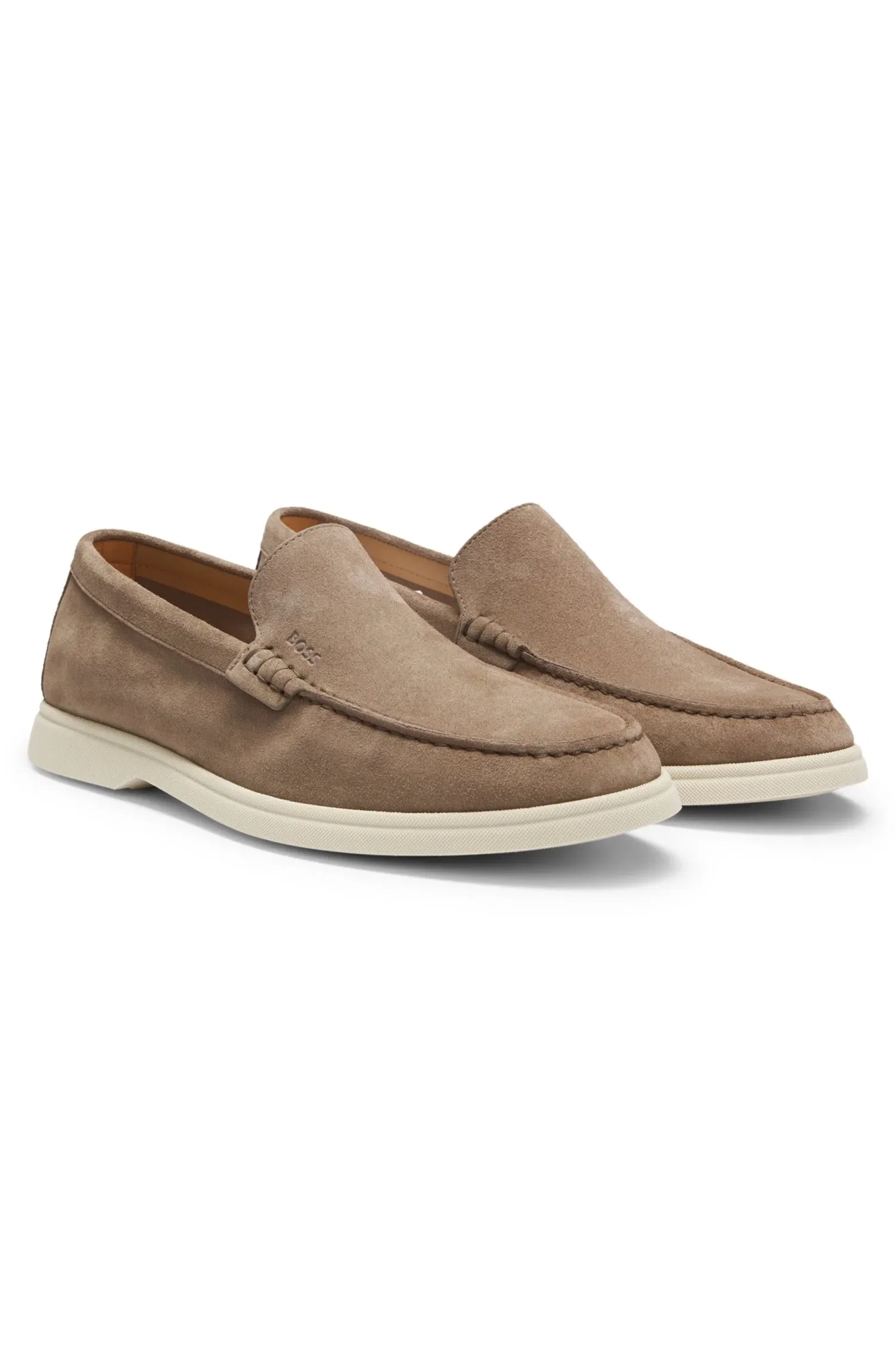 Loafers Em Camurça Com Logo Em Relevo