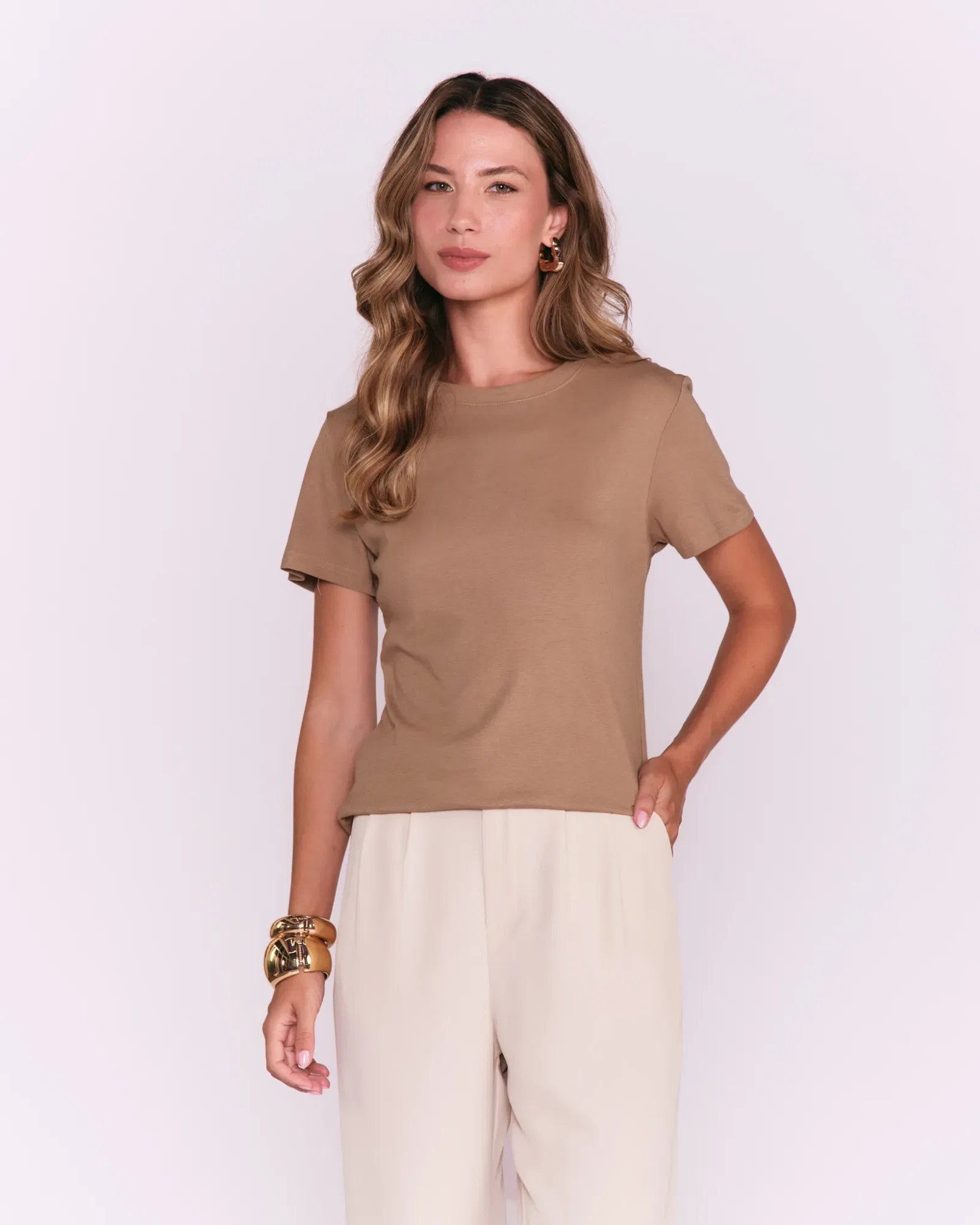 Blusa Manga Curta Alongada - Verde