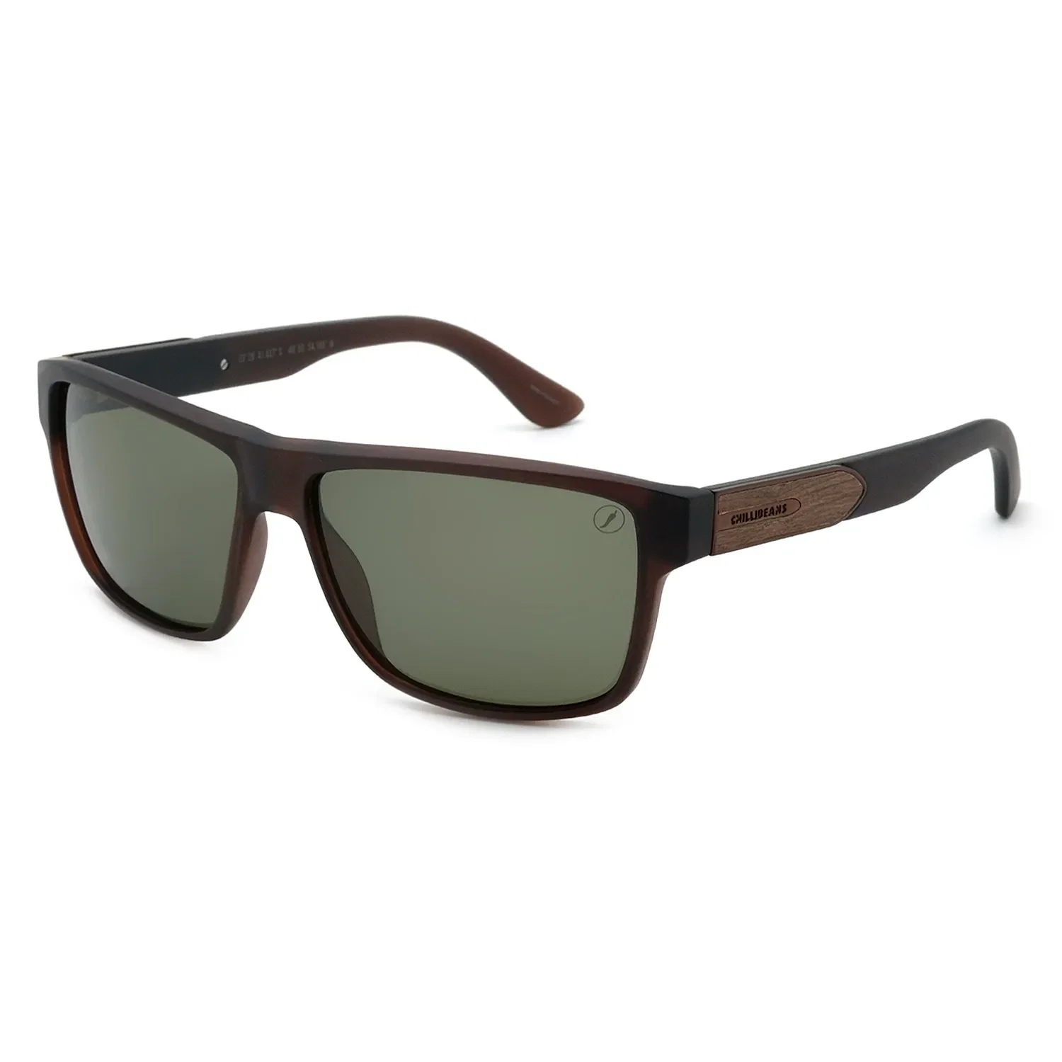 Óculos de Sol Masculino Bambu e Madeira Quadrado Polarizado Marrom