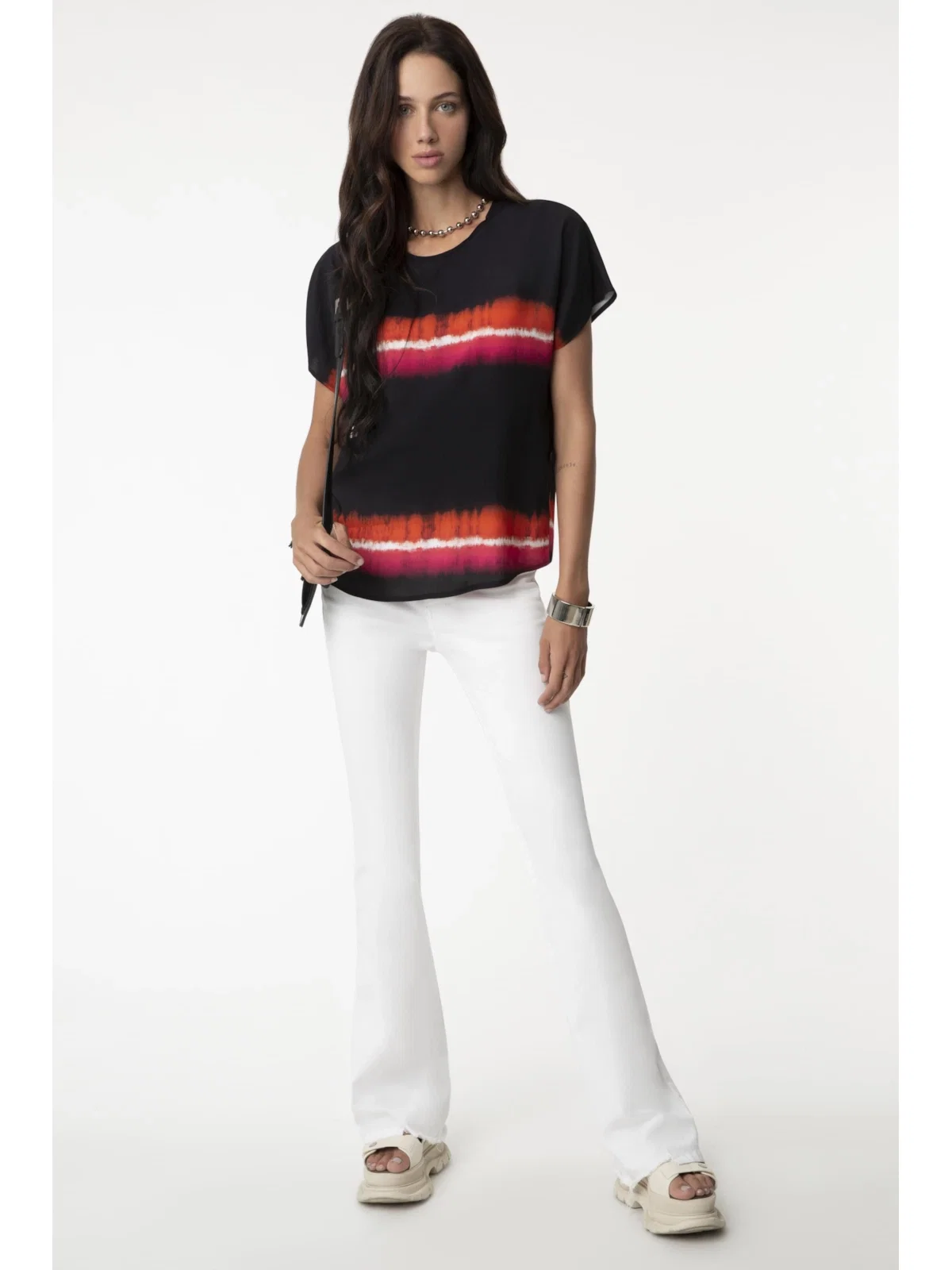 Blusa Tie Dye Stripes Preto C/ Azul — imagem 1