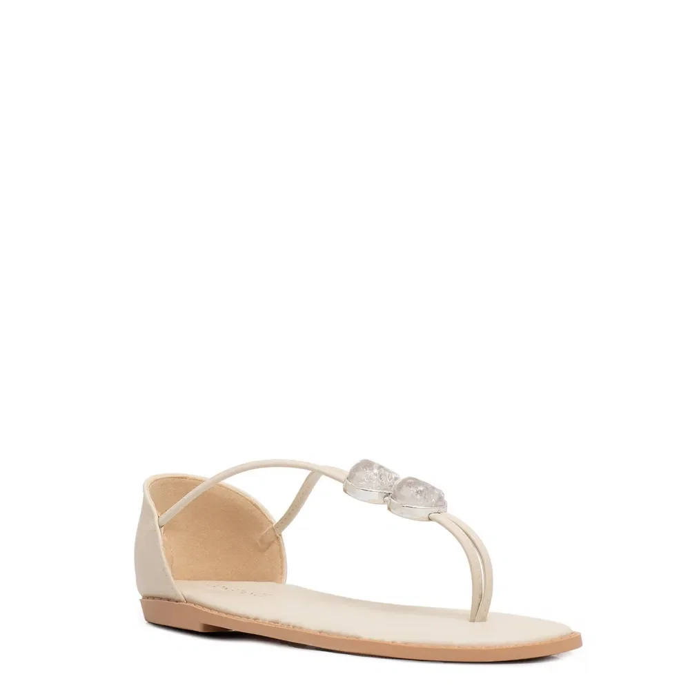 Rasteira Off White Meia Esfera