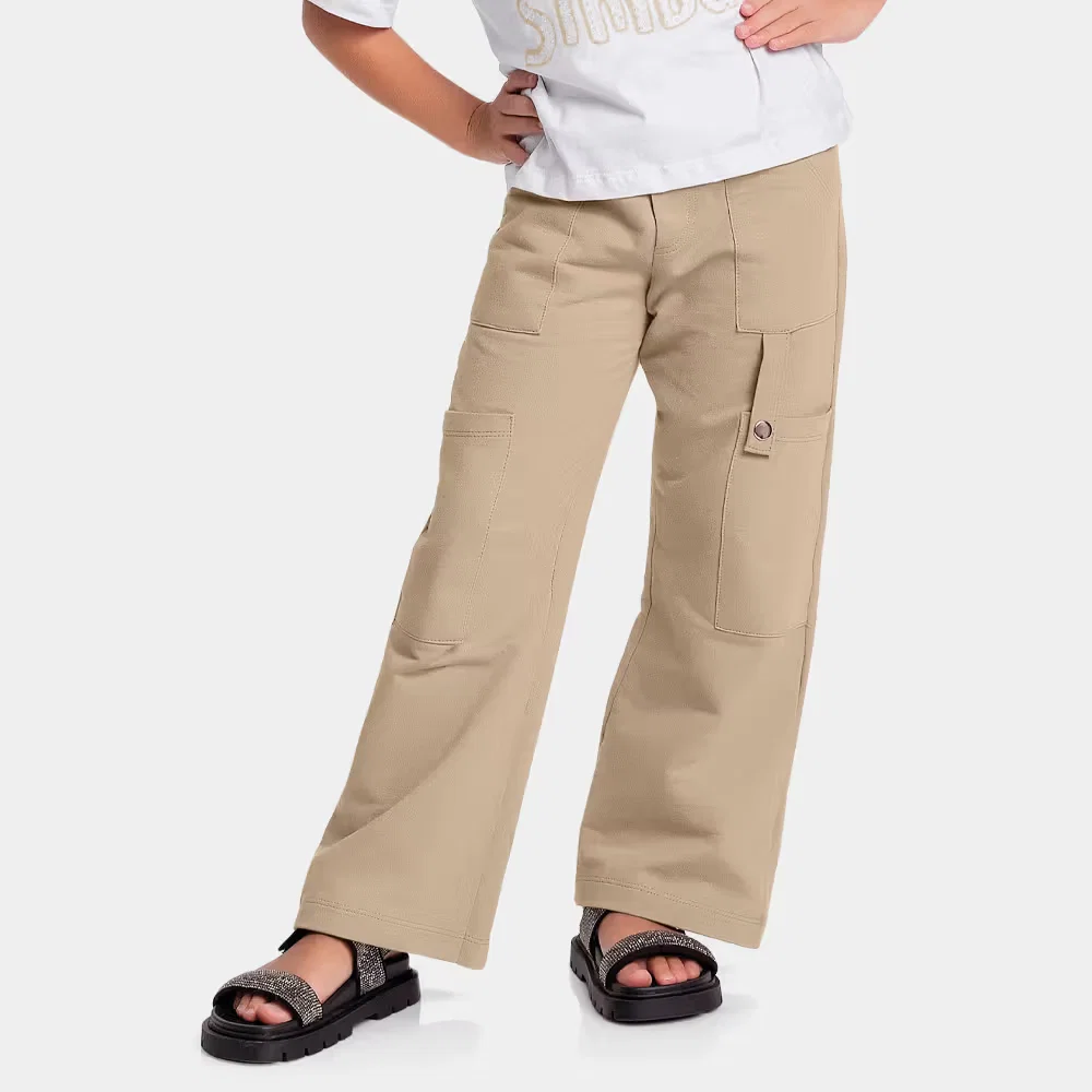 Calça wide leg em moletinho com martingale — imagem 1