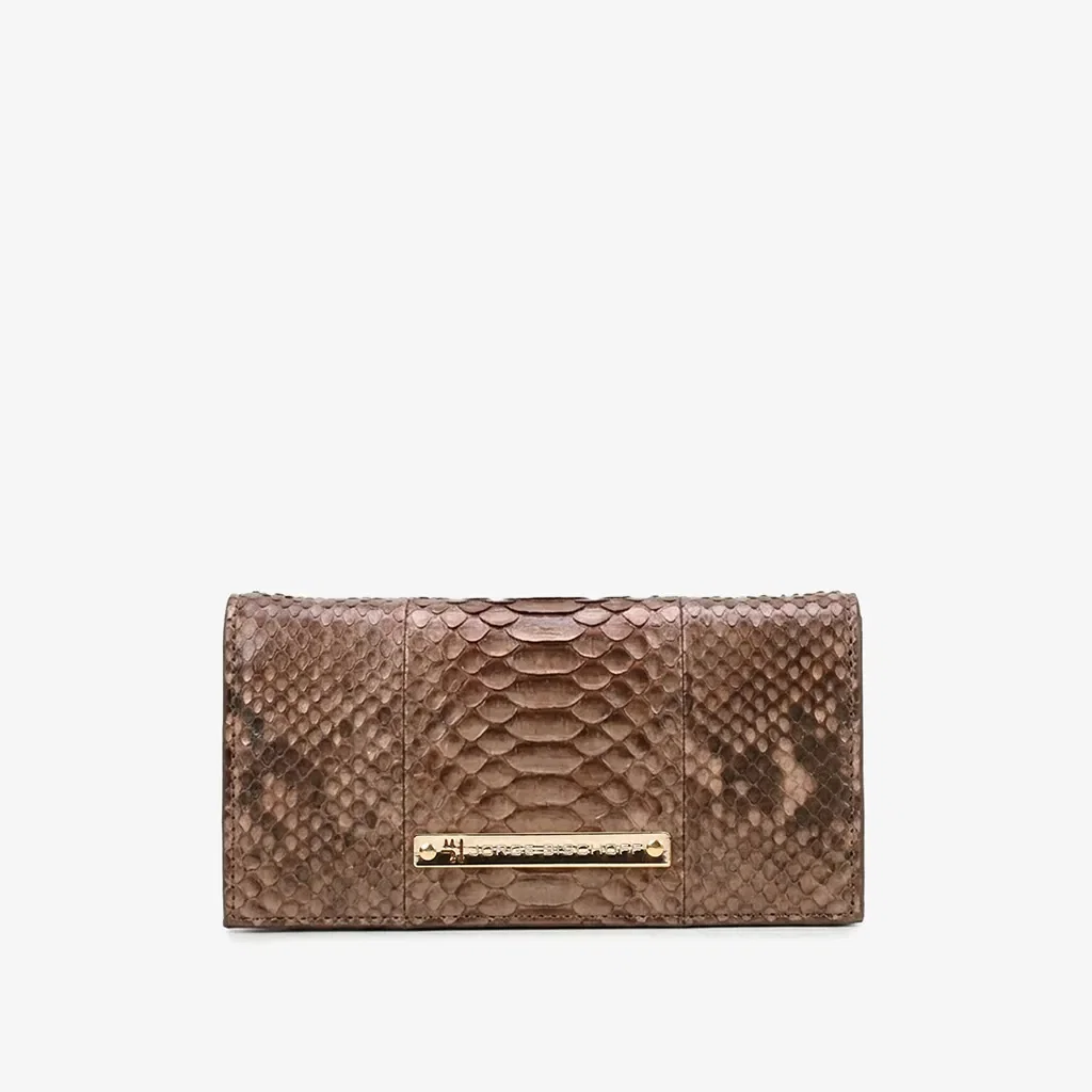 Carteira Envelope Nude Quartzo Cobra Python