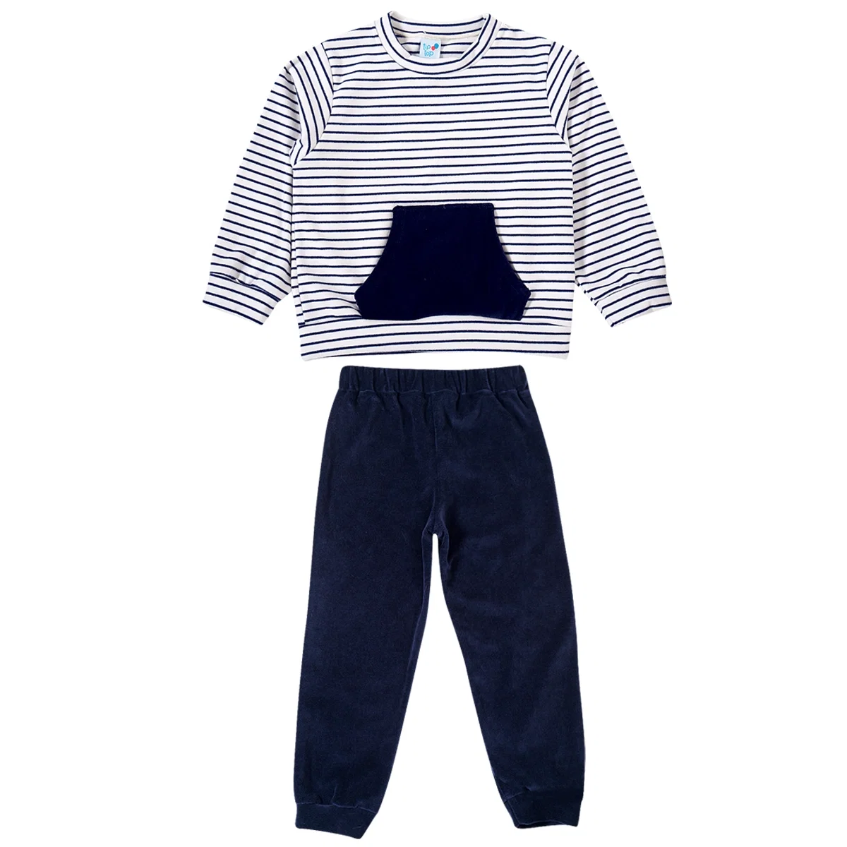 Conjunto Comprido Kids Veludo De Malha Grand Cotelê Tip Top