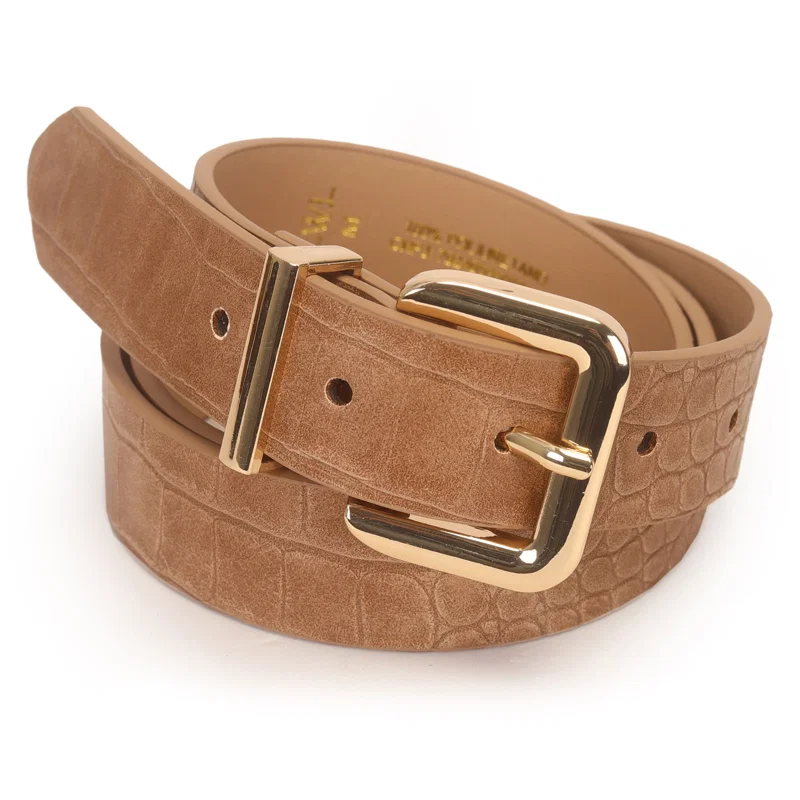 Cinto Feminino Fivela Quadrada Com Passante De Metal 2,8cm