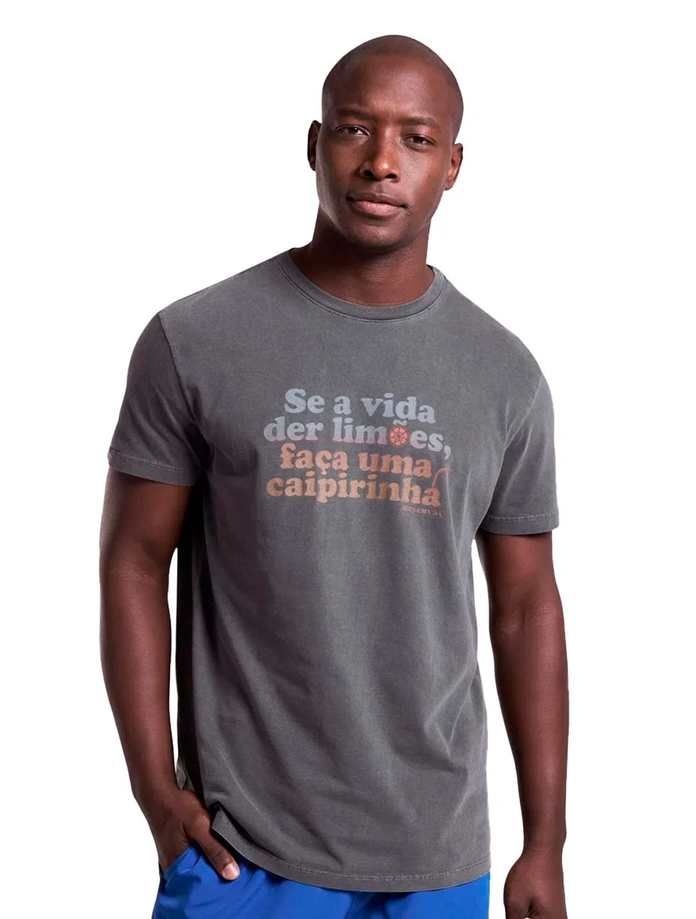Camiseta Reserva Masculina Stone Caipirinha Chumbo