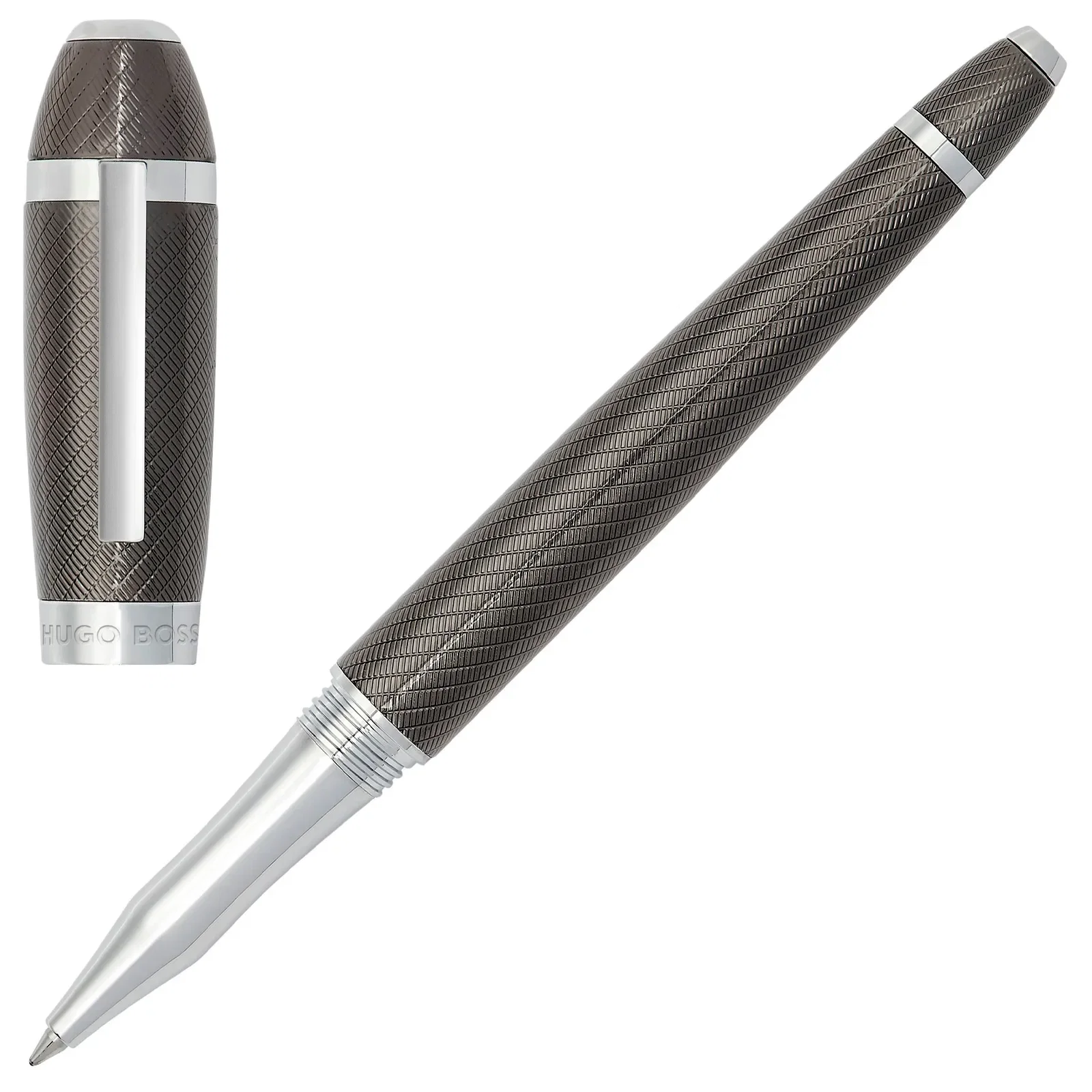 Caneta Hugo Boss Metal Cinza Escuro / prata Hsw4455d — imagem 1