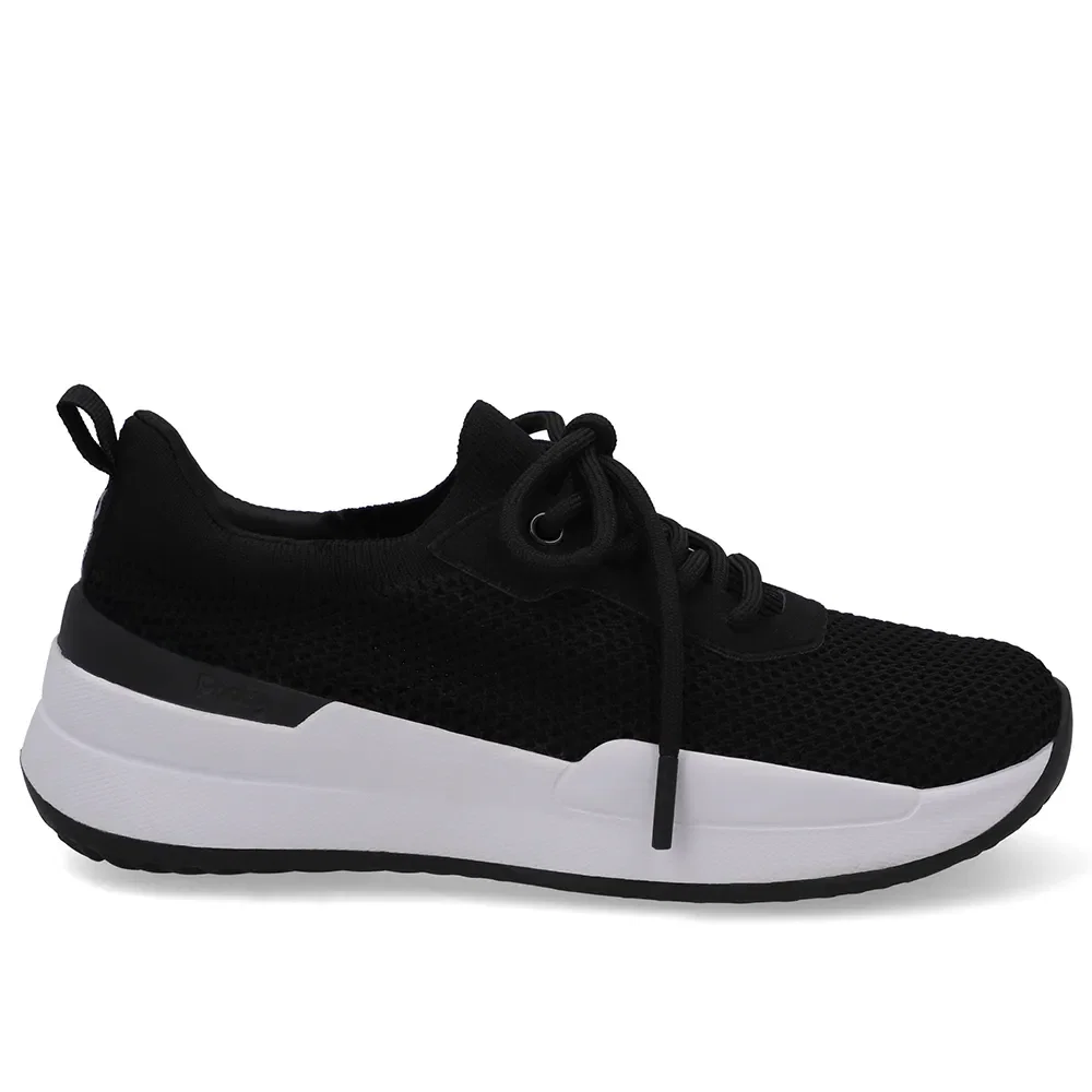 Tênis Poofy Em Tricot Preto Com Cadarço — imagem 1