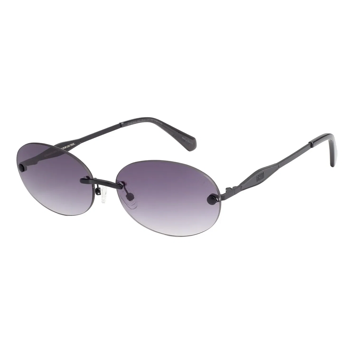 Óculos de Sol Feminino Cazuza Metal Redondo Degrade Preto