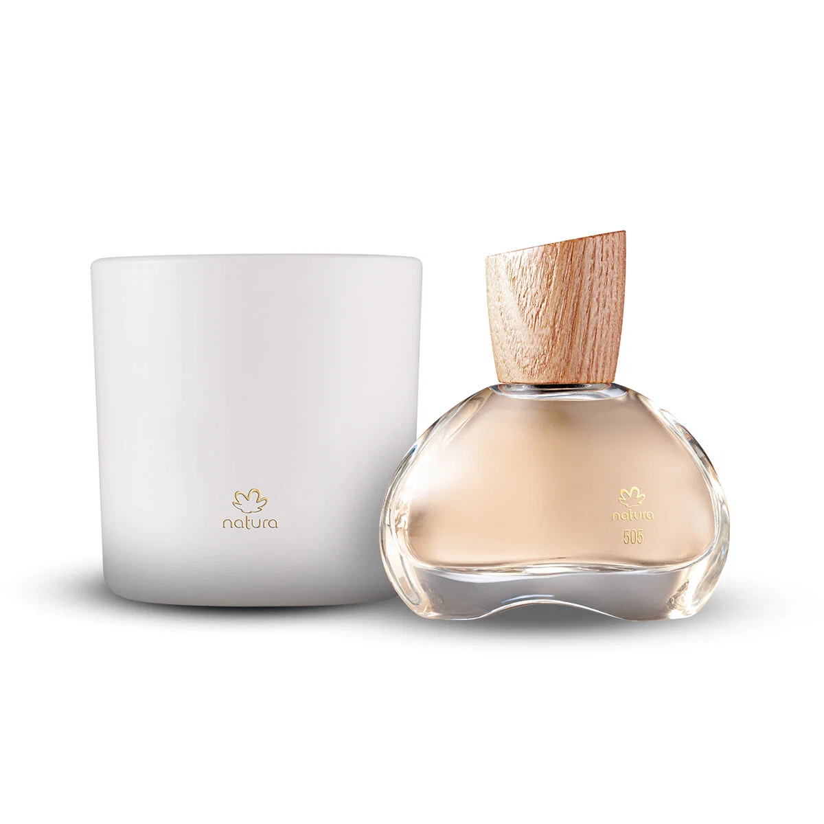 Kit Eau de Parfum Natura 505 Íris Priprioca e Vela Perfumada 774 Rosa Capitiú (2 produtos)