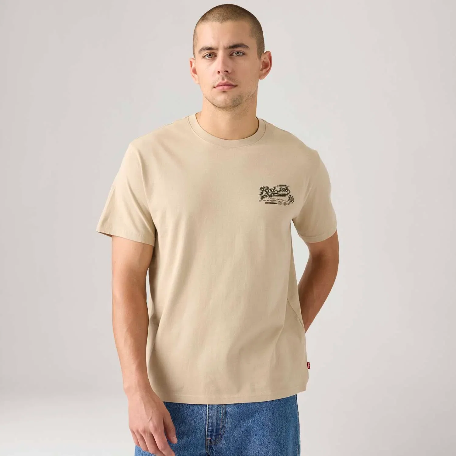 Camiseta Levi's® Graphic Bege Manga Curta — imagem 1