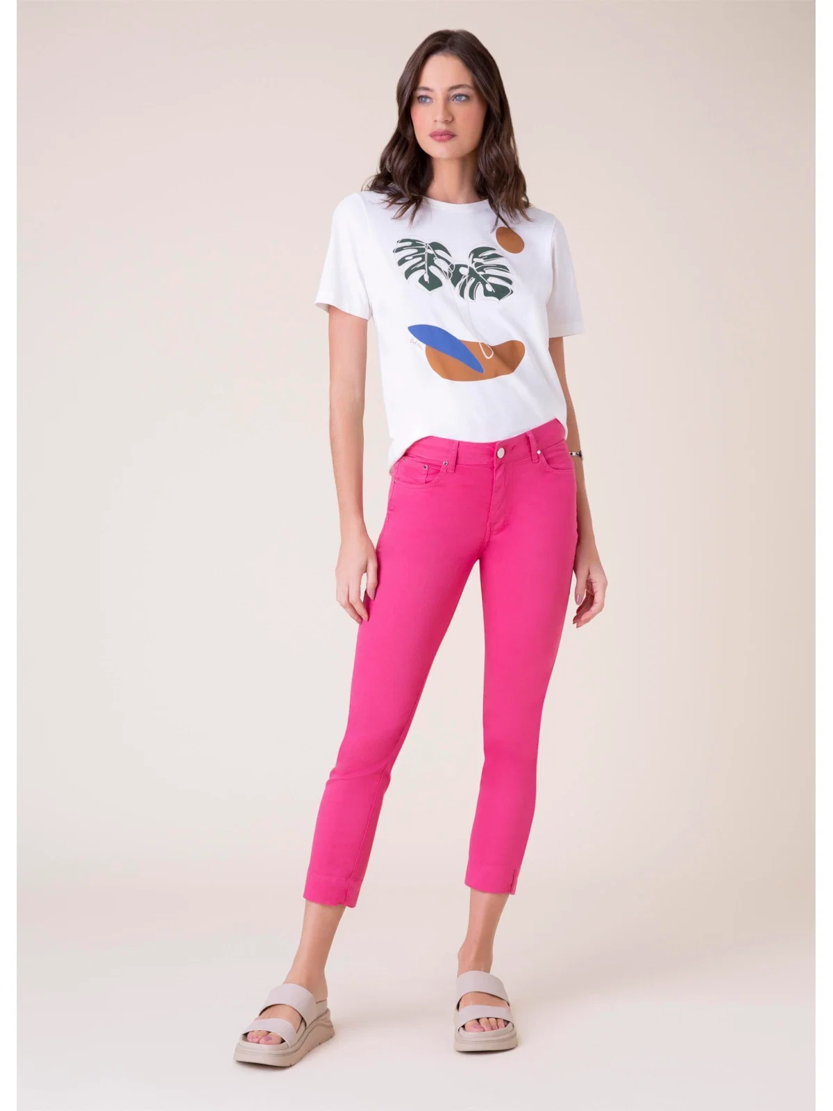Calça Color Canvas Sofia Cigarrete Pink