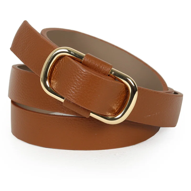 Cinto Feminino Couro Fivela Oval 2cm