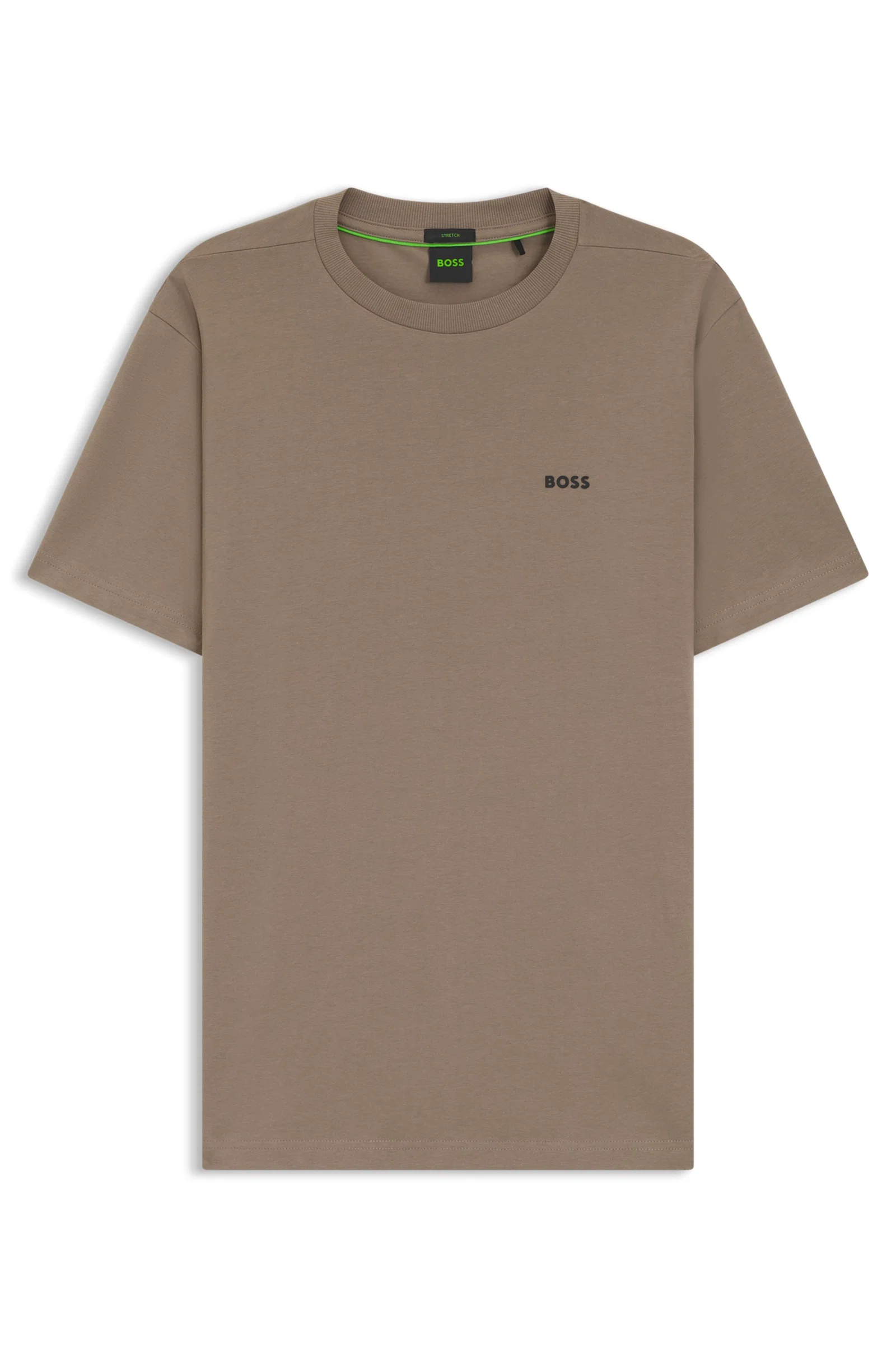 Camiseta Em Algodão Elástico Com Logo Contrastante — imagem 1