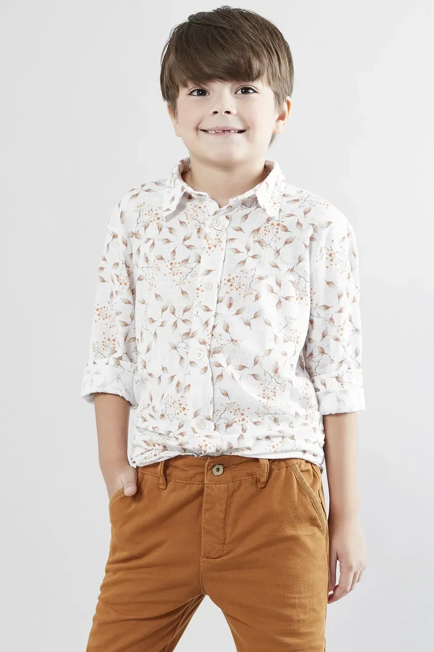 Camisa RESERVA MINI Regular Folhas Secas