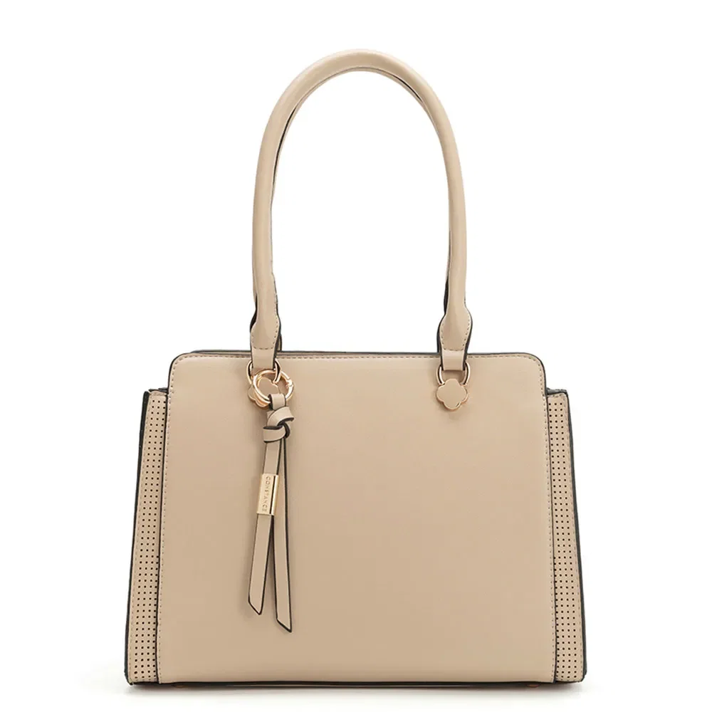 Bolsa Tote Média Flor Off White