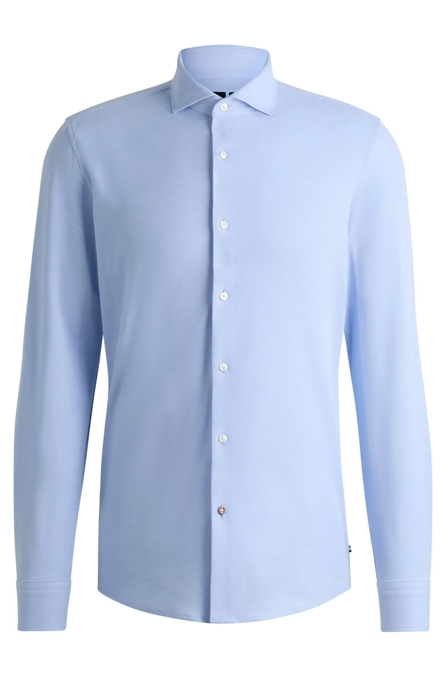 Camisa Slim Fit Em Jersey Piqué De Algodão — imagem 1