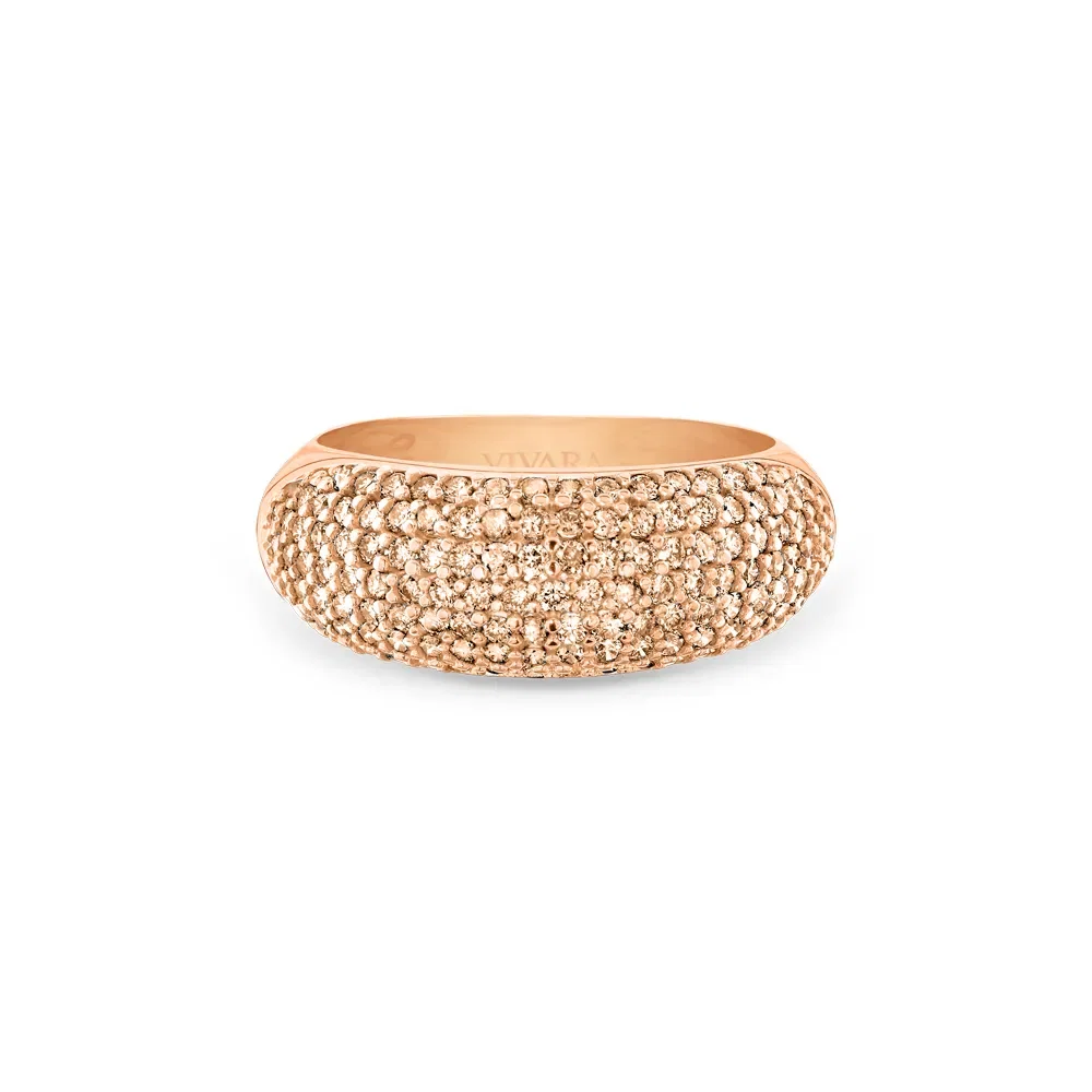 Anel Lumiere em Ouro Rosé 18k com Diamantes Brown — imagem 1