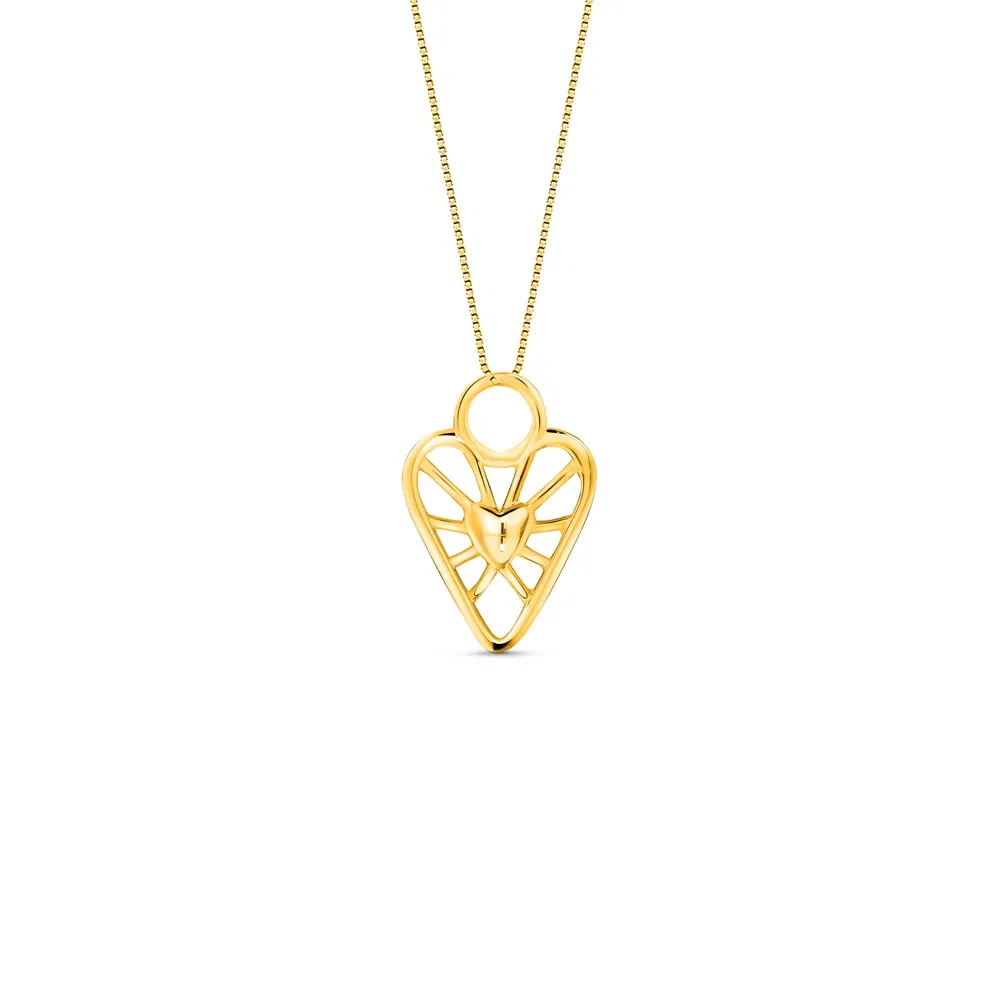 Pingente Cuore em Ouro Amarelo 18k, 14.7mm — imagem 1
