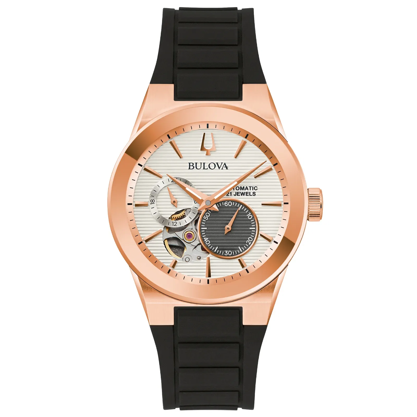 Relógio Bulova Modern Automático Masculino Silicone Preto 97A186