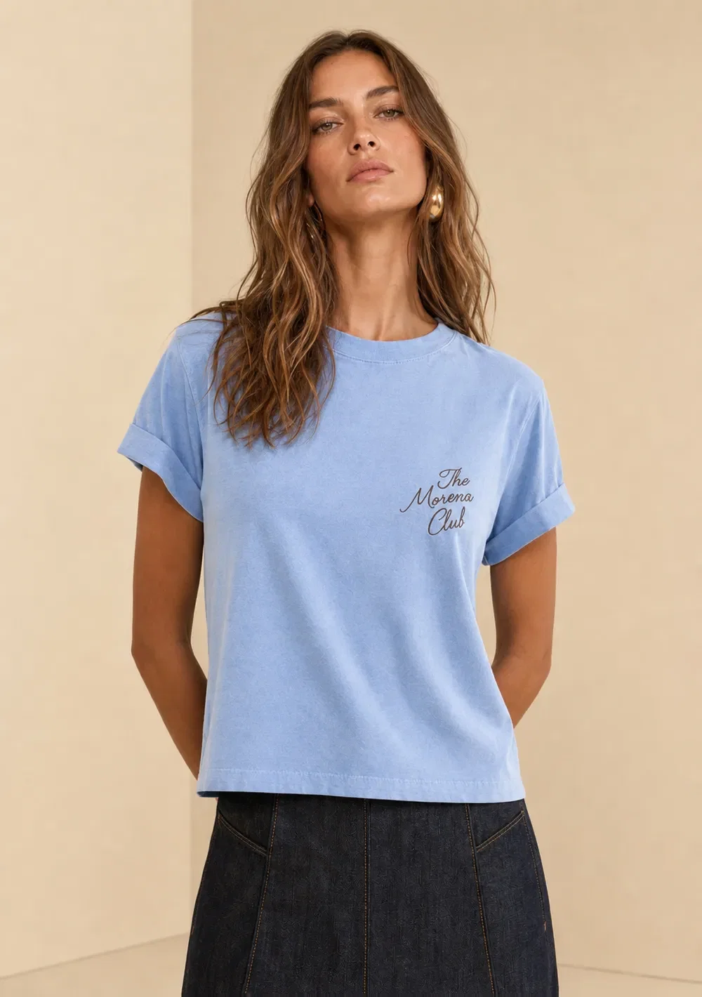Camiseta Solta Moka Azul Escuro — imagem 1