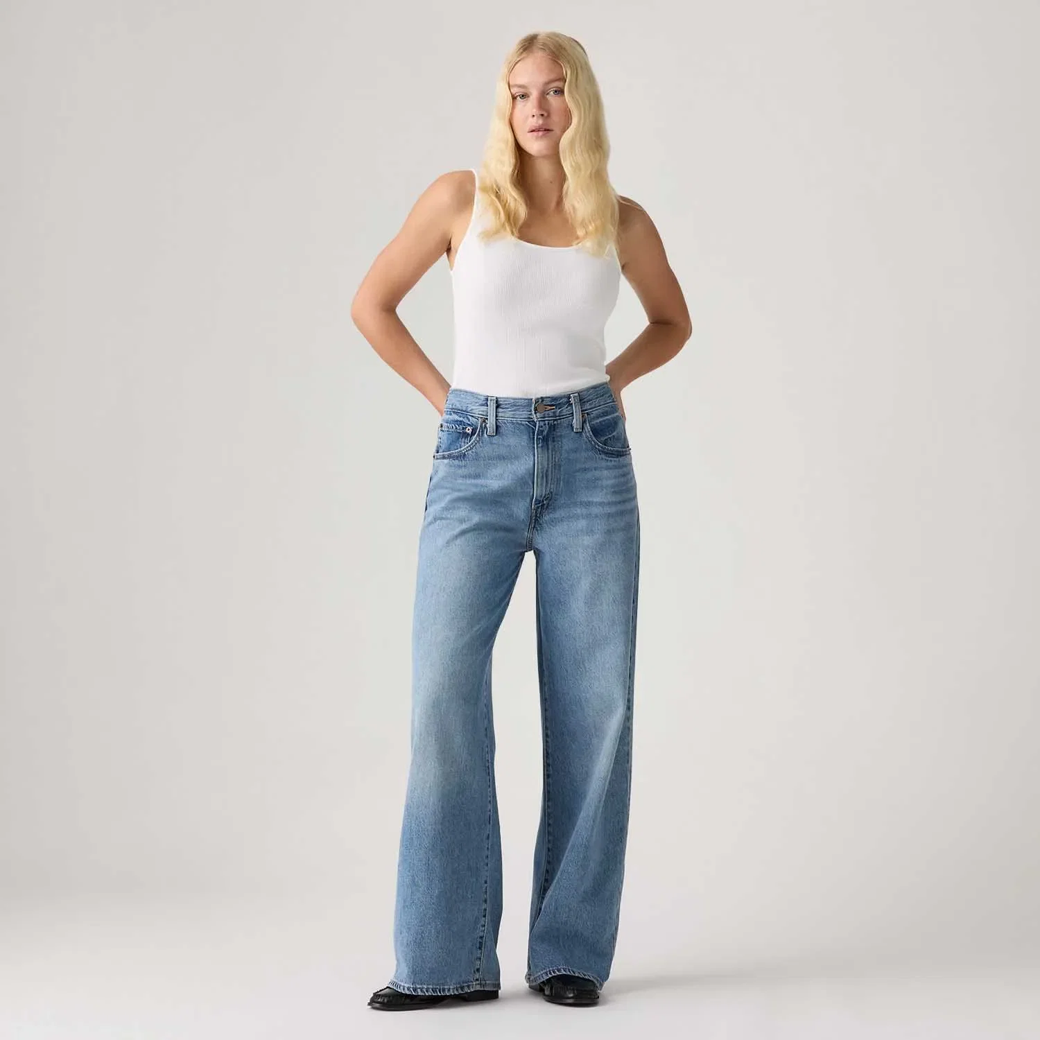Calça Jeans Levi's® Cinch Wide Leg Lavagem Média — imagem 1