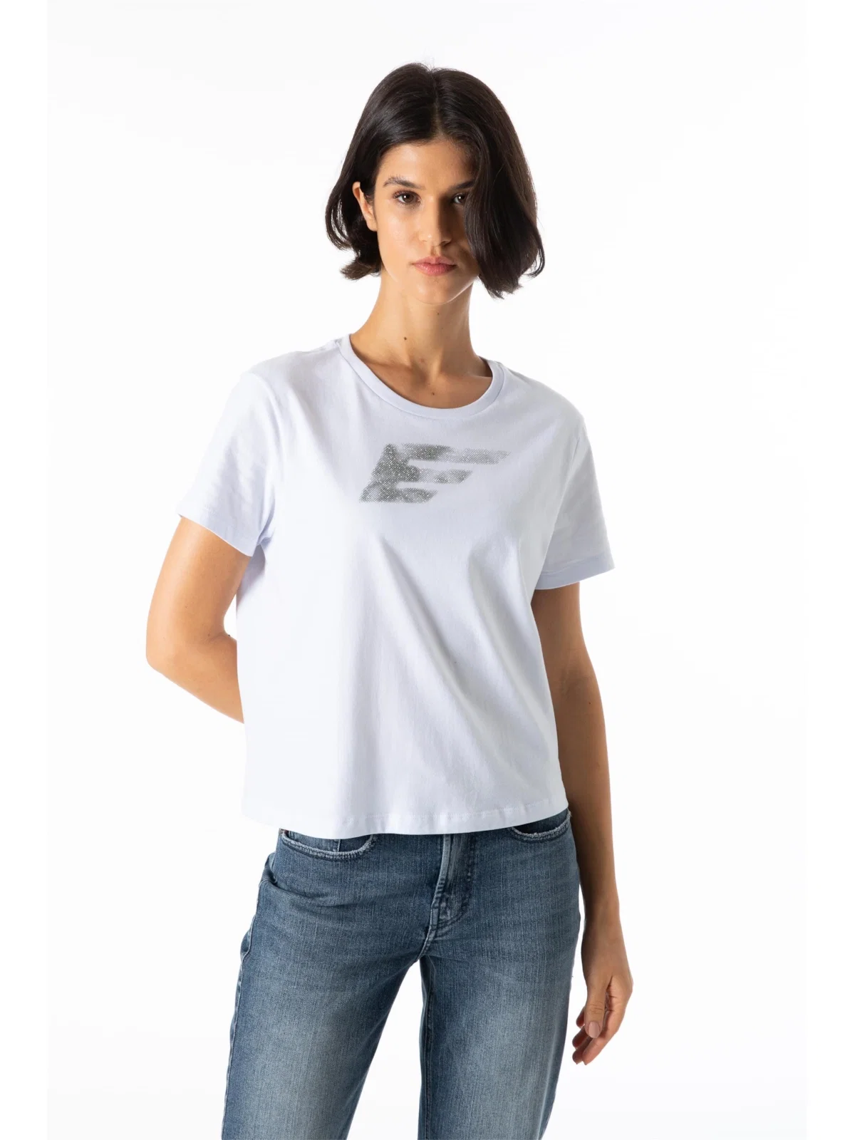 Blusa Ellus Easa Wavy Glitter Branco