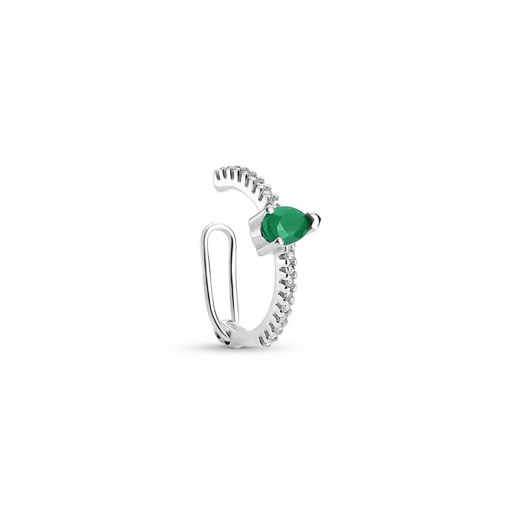 Piercing Vivara Trends em Ouro Branco 18k com Esmeralda e Diamantes — imagem 1