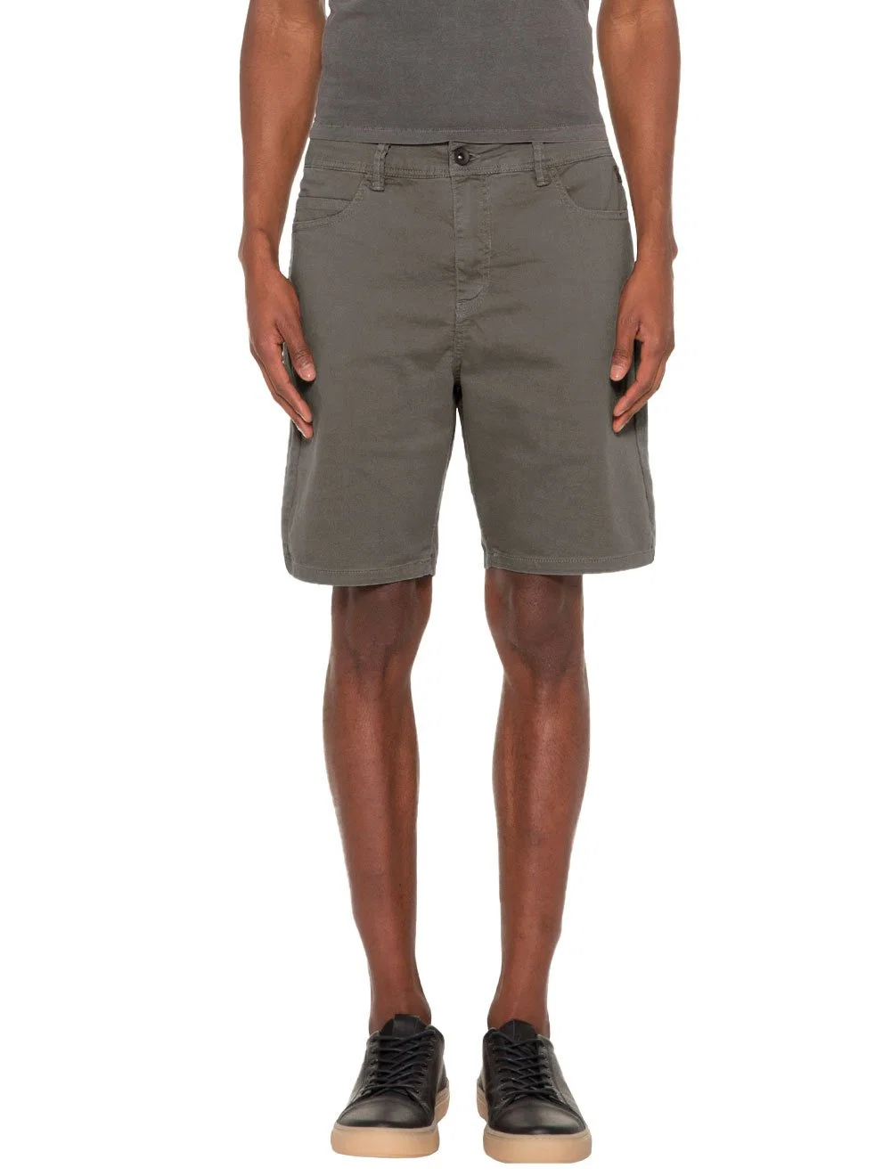 Bermuda Reserva Masculina Sarja Color Fuligem Cinza Escuro