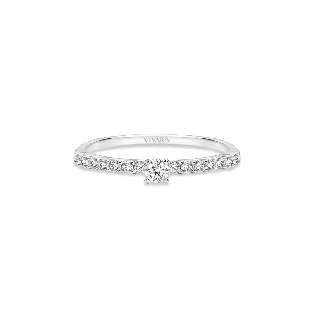 Anel Solitário Classic em Ouro Branco 18k com 0,32ct de Diamante — imagem 1
