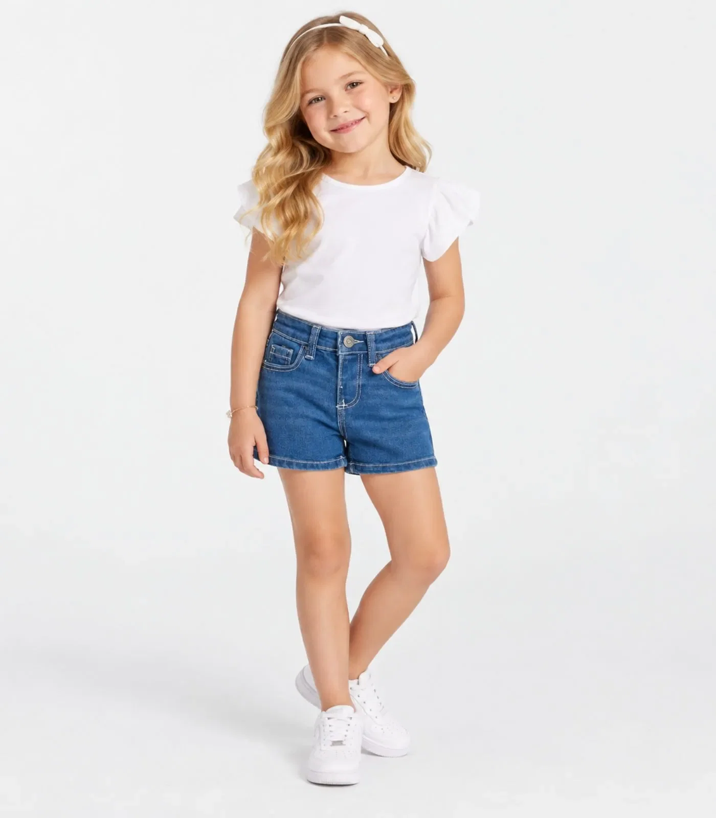 Short Infantil Jeans Com Bolsos Select Azul