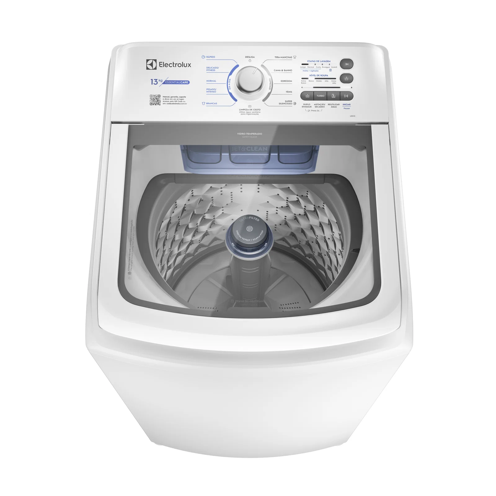 Máquina de Lavar Electrolux 13kg Branca Essential Care com Cesto Inox e Jet&Clean (LED13) — imagem 1
