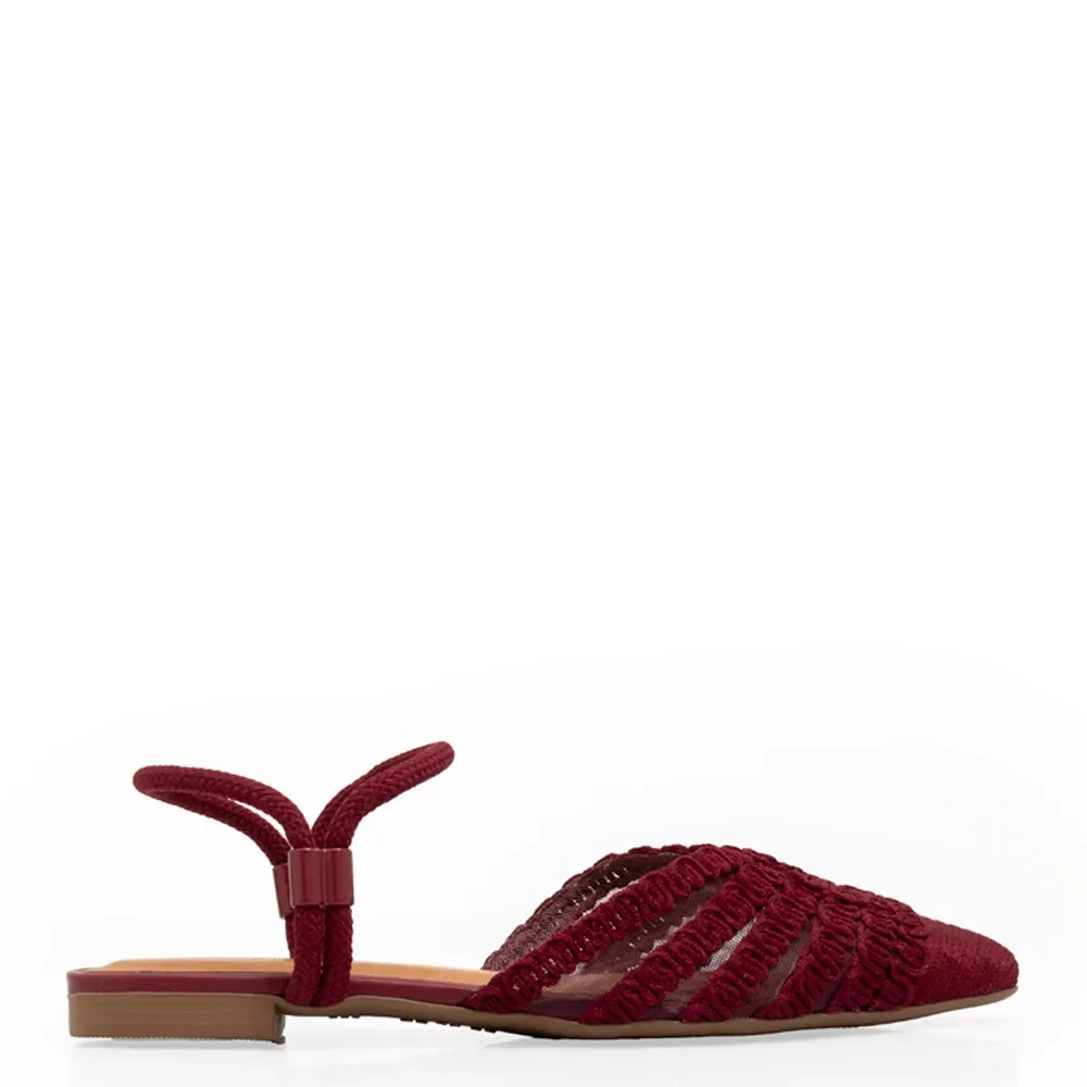 Sapatilha Slingback Trama Bordo — imagem 1
