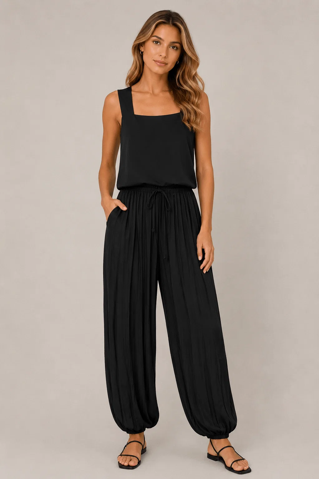Calça Aladim Cós Amarração - Preto