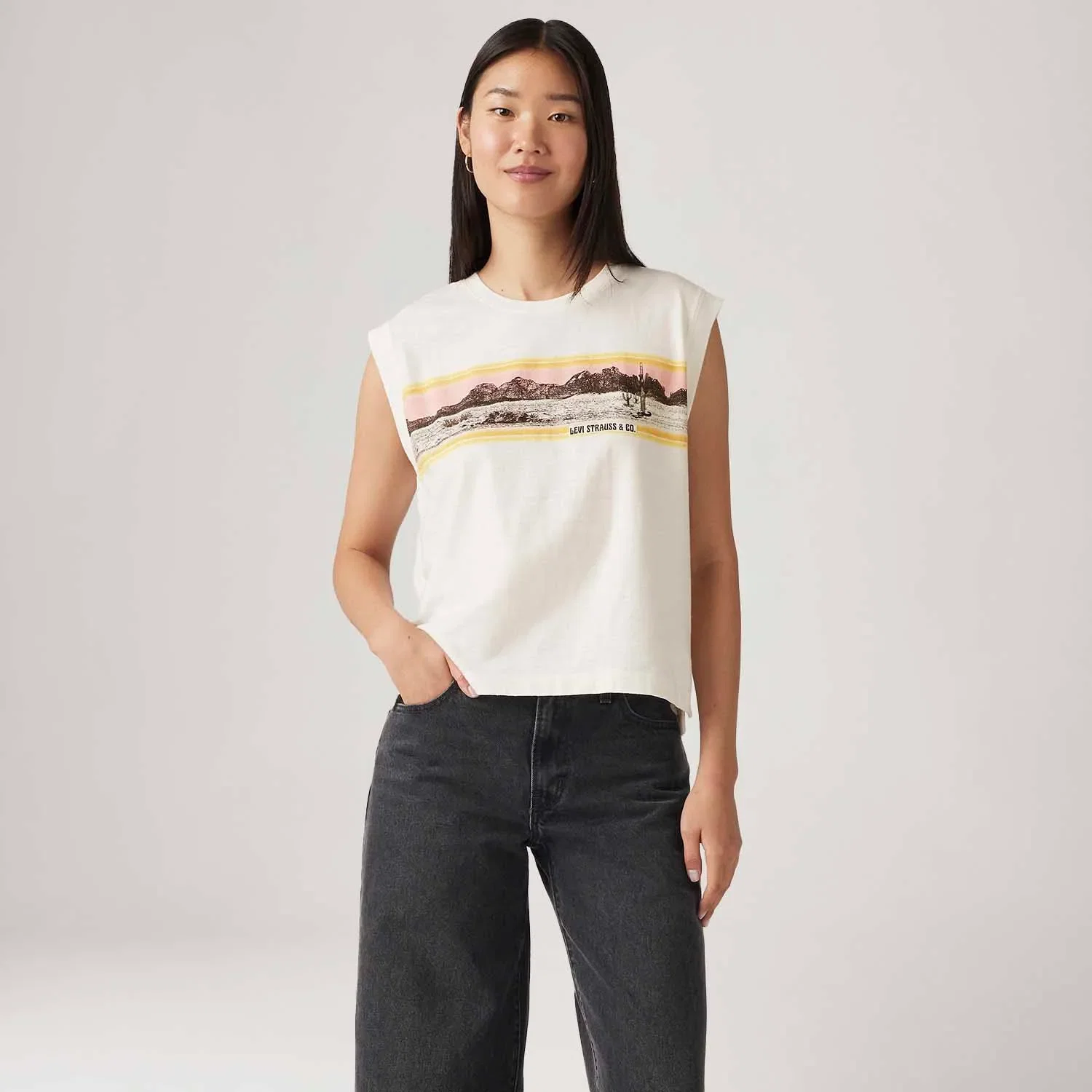 Blusa Levi's® Boxy Tank Branca Manga Curta