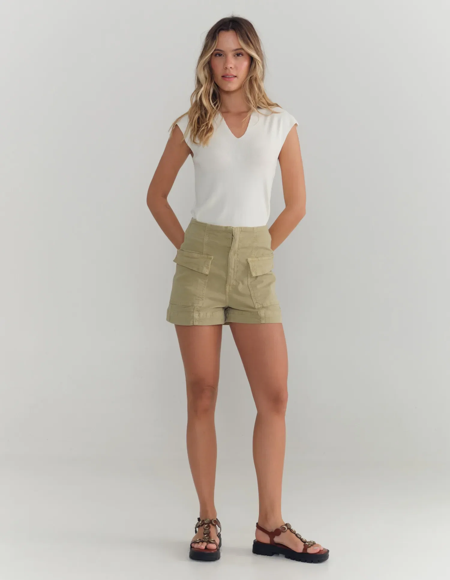 Bermuda Sarja Tampa Bolso - Verde — imagem 1